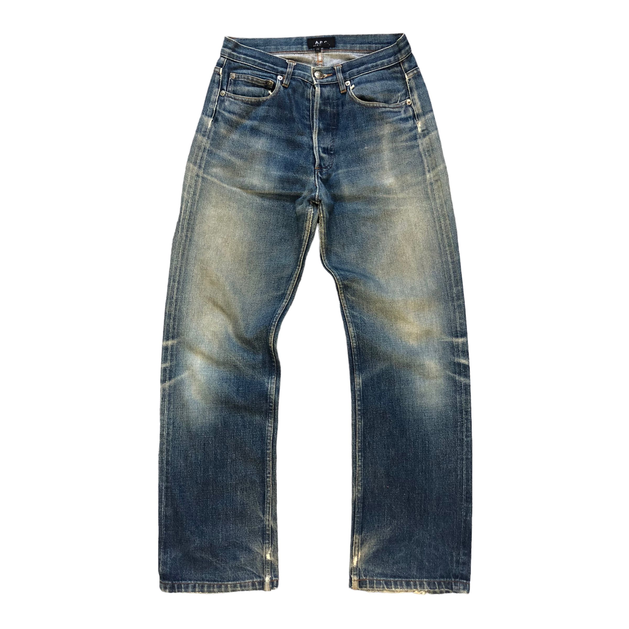 A.P.C. APC WASHED FLY BUTTON SELVEDGE DENIM PANTS #6977-103 Size US 27 - 1 Thumbnail