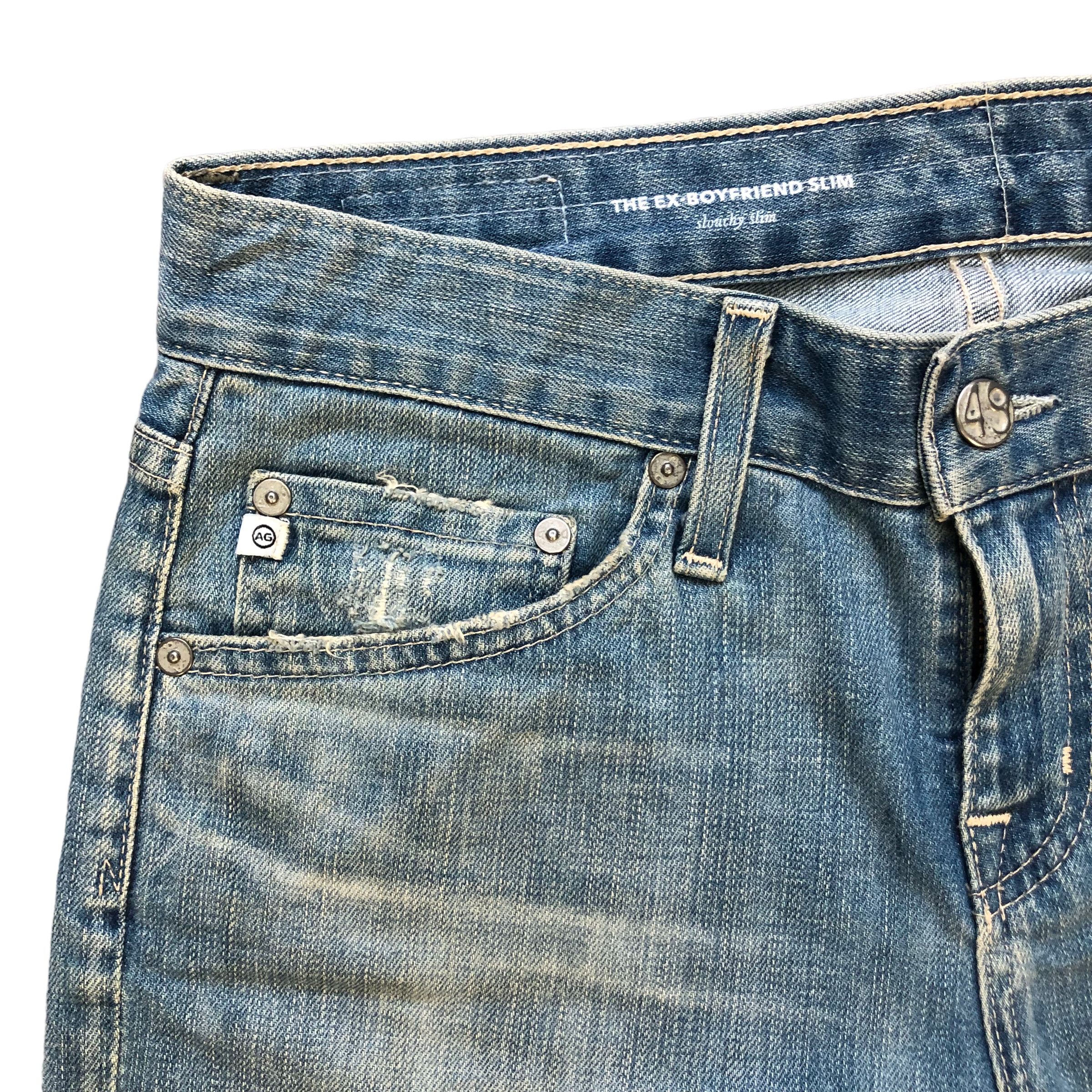 AG Adriano Goldschmied TRASHED🔥 AG THEORY THE EX-BOYFRIEND SLIM JEANS #6978-103 Size 30" / US 8 / IT 44 - 3 Thumbnail