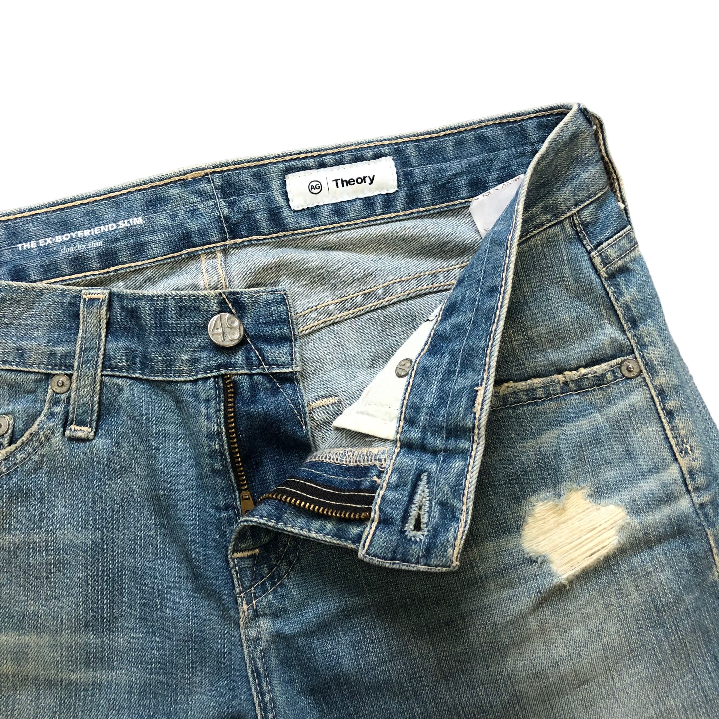 AG Adriano Goldschmied TRASHED🔥 AG THEORY THE EX-BOYFRIEND SLIM JEANS #6978-103 Size 30" / US 8 / IT 44 - 7 Thumbnail