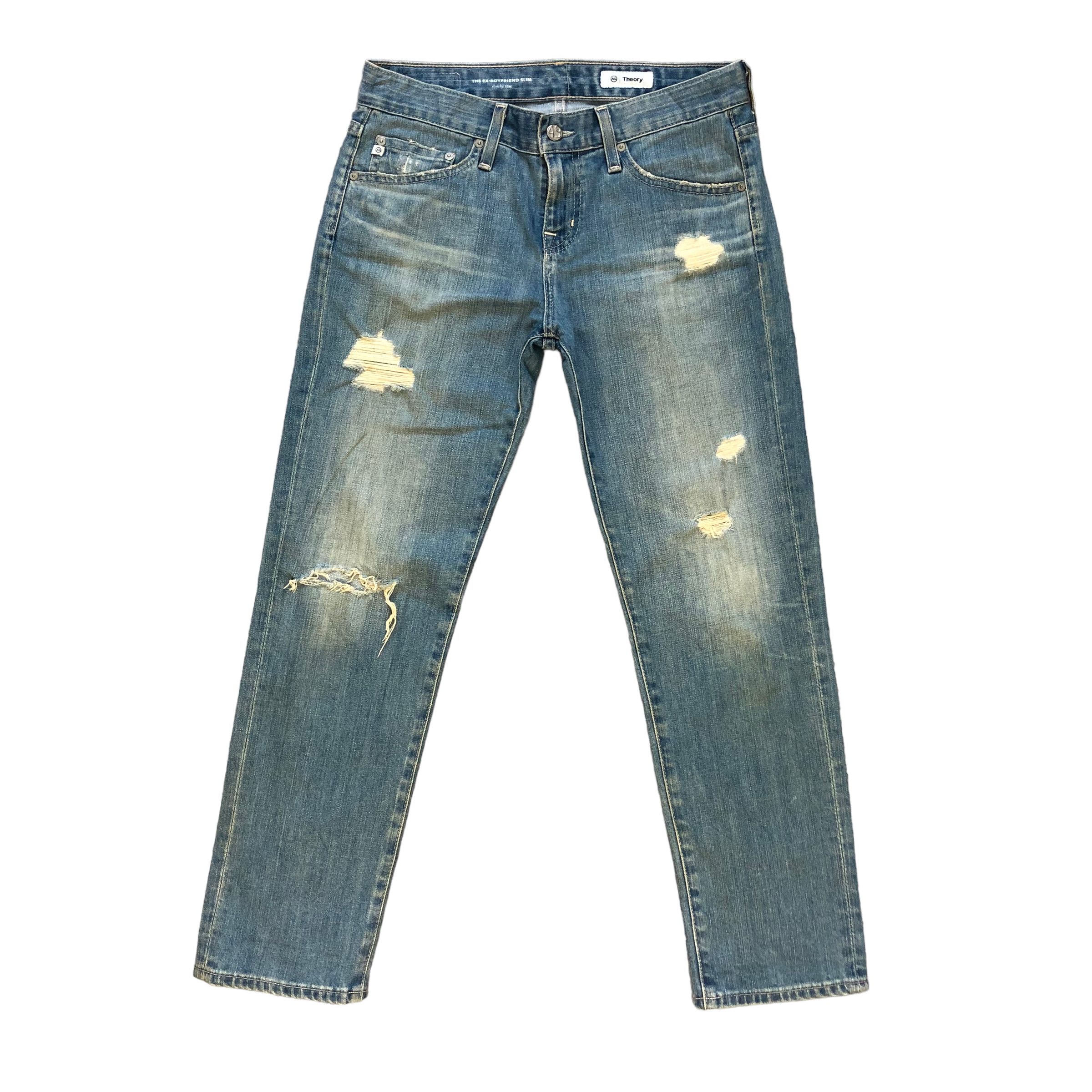 AG Adriano Goldschmied TRASHED🔥 AG THEORY THE EX-BOYFRIEND SLIM JEANS #6978-103 Size 30" / US 8 / IT 44 - 1 Thumbnail