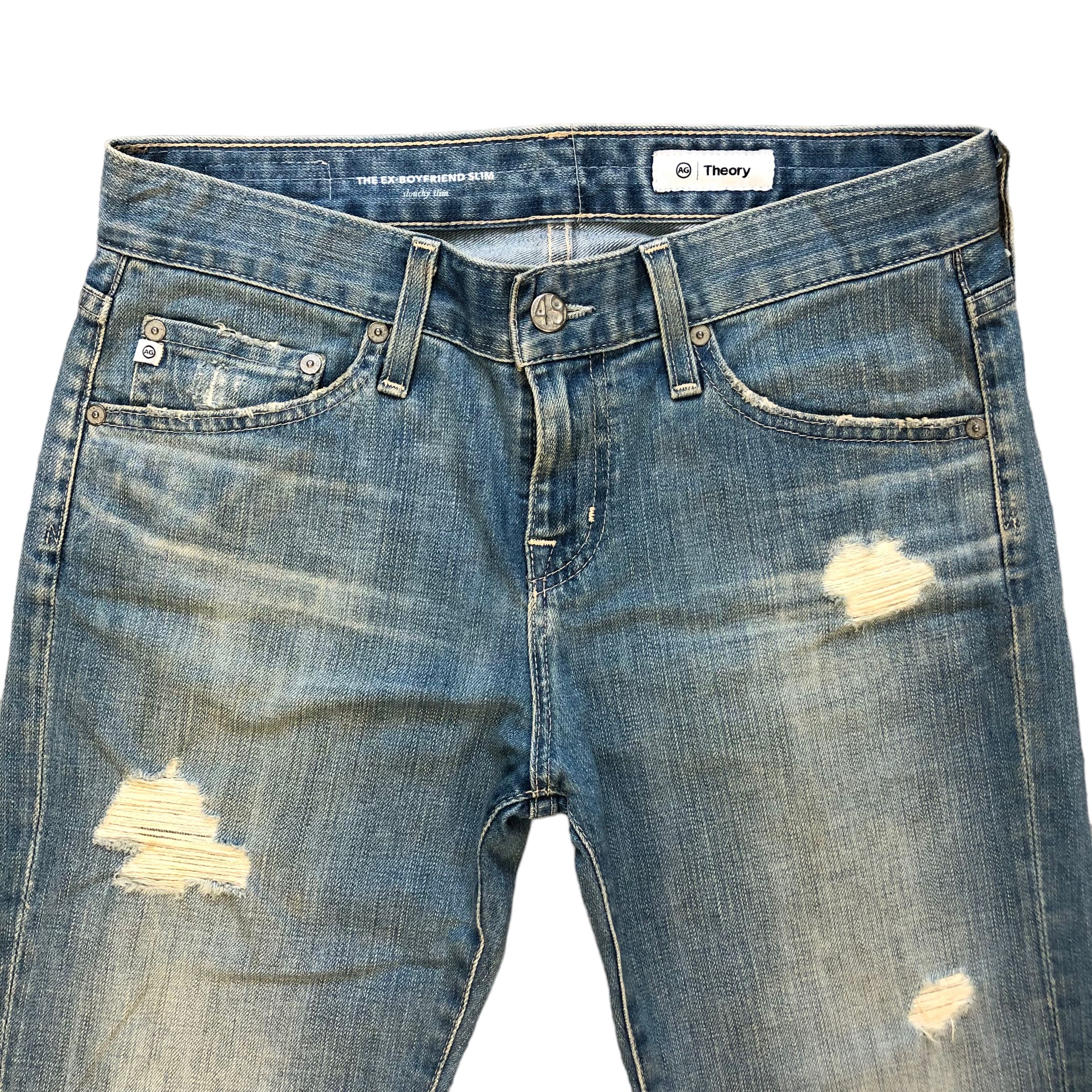 AG Adriano Goldschmied TRASHED🔥 AG THEORY THE EX-BOYFRIEND SLIM JEANS #6978-103 Size 30" / US 8 / IT 44 - 2 Thumbnail