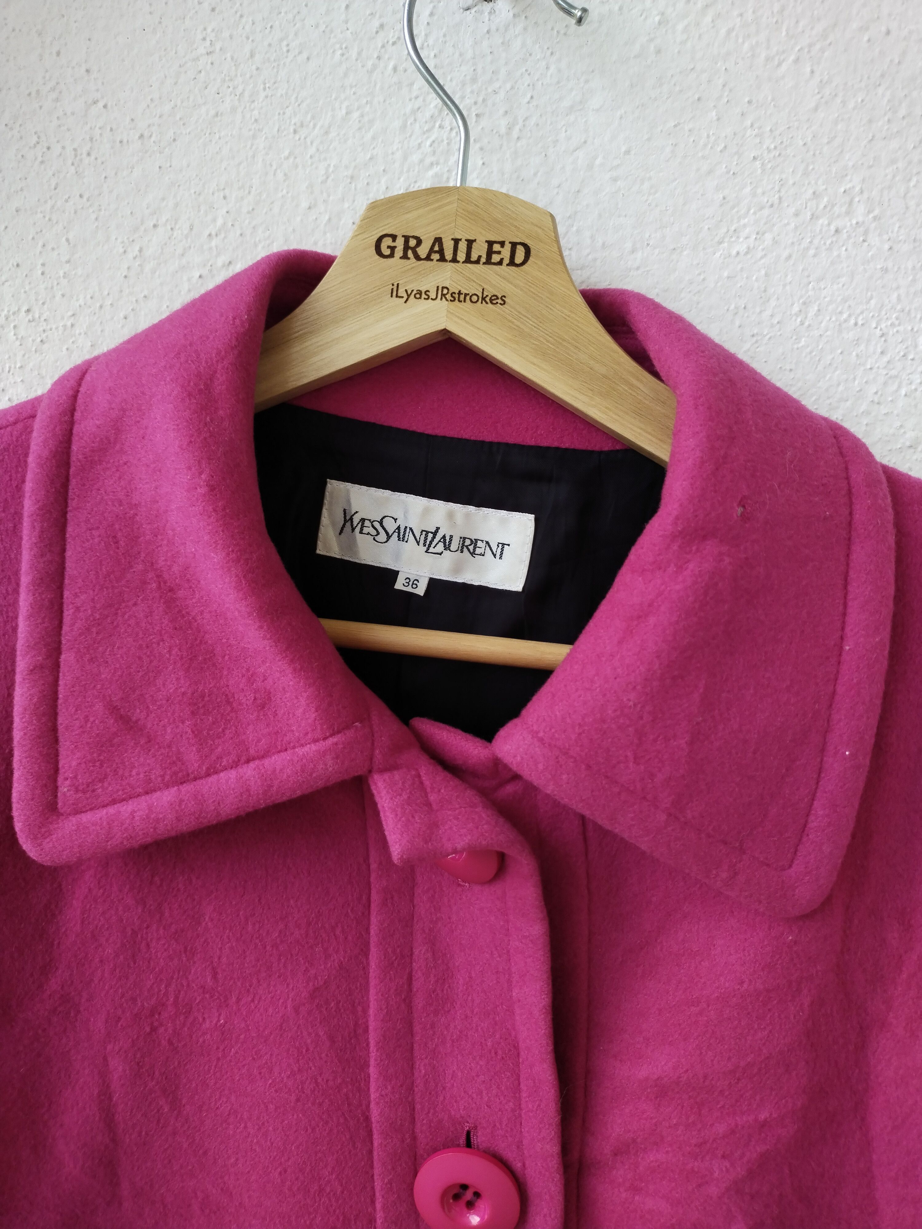 Yves Saint Laurent Vintage YSL Trench Coat Jacket Size L / US 10 / IT 46 - 16 Thumbnail