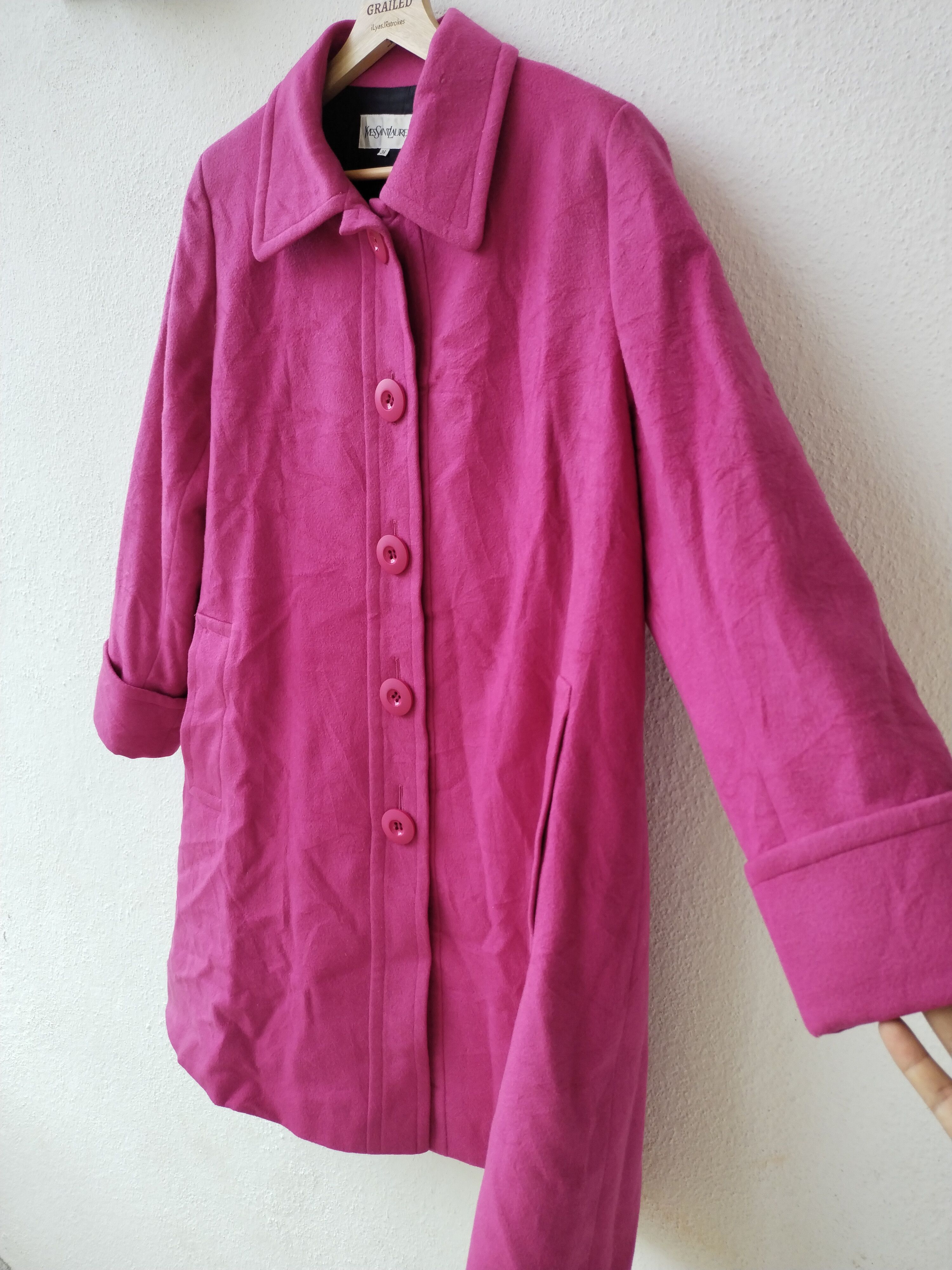 Yves Saint Laurent Vintage YSL Trench Coat Jacket Size L / US 10 / IT 46 - 7 Thumbnail