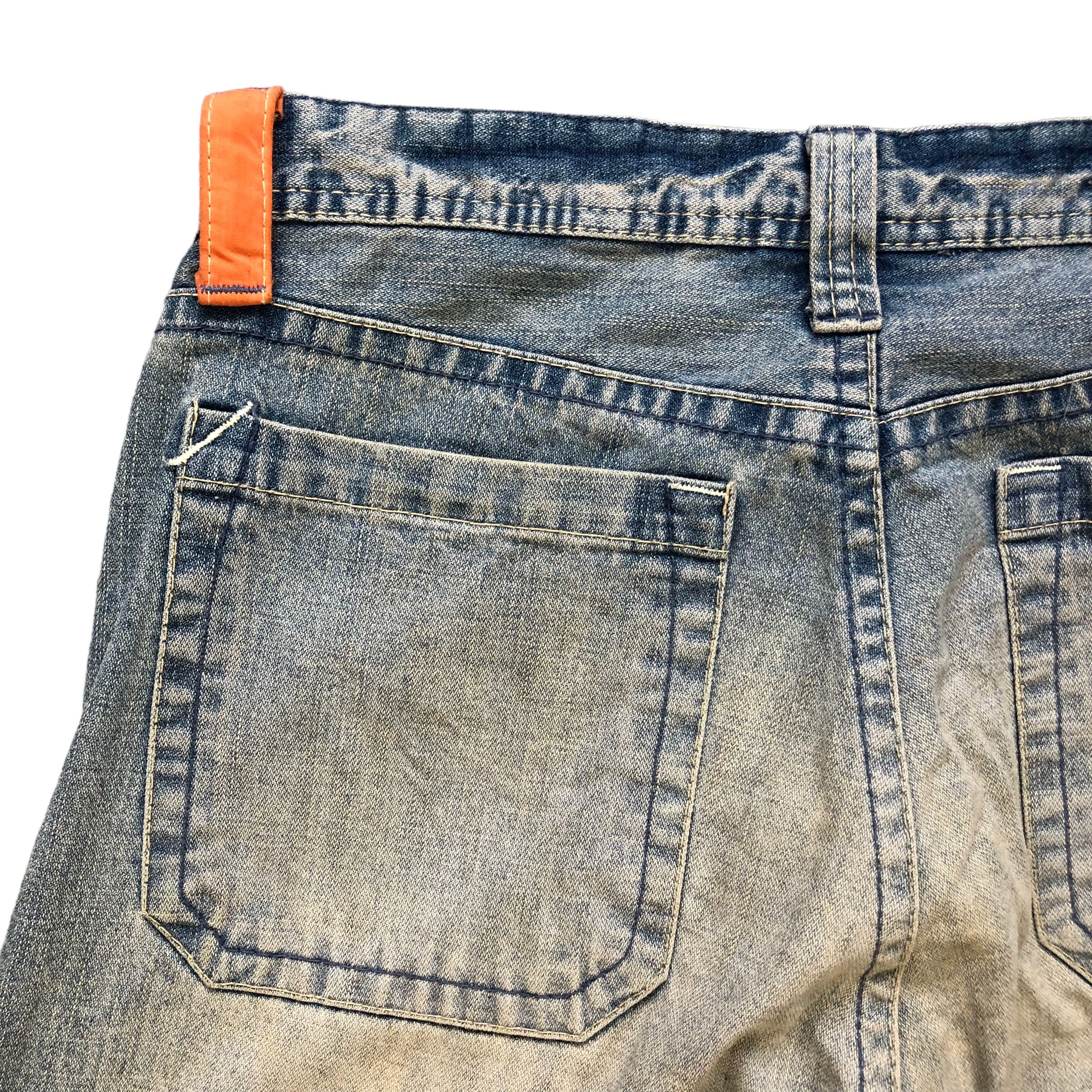 Vintage TRASHED🔥 T&C SURF DESIGNS DENIM PANTS #6971-103 Size US 31 - 14 Thumbnail