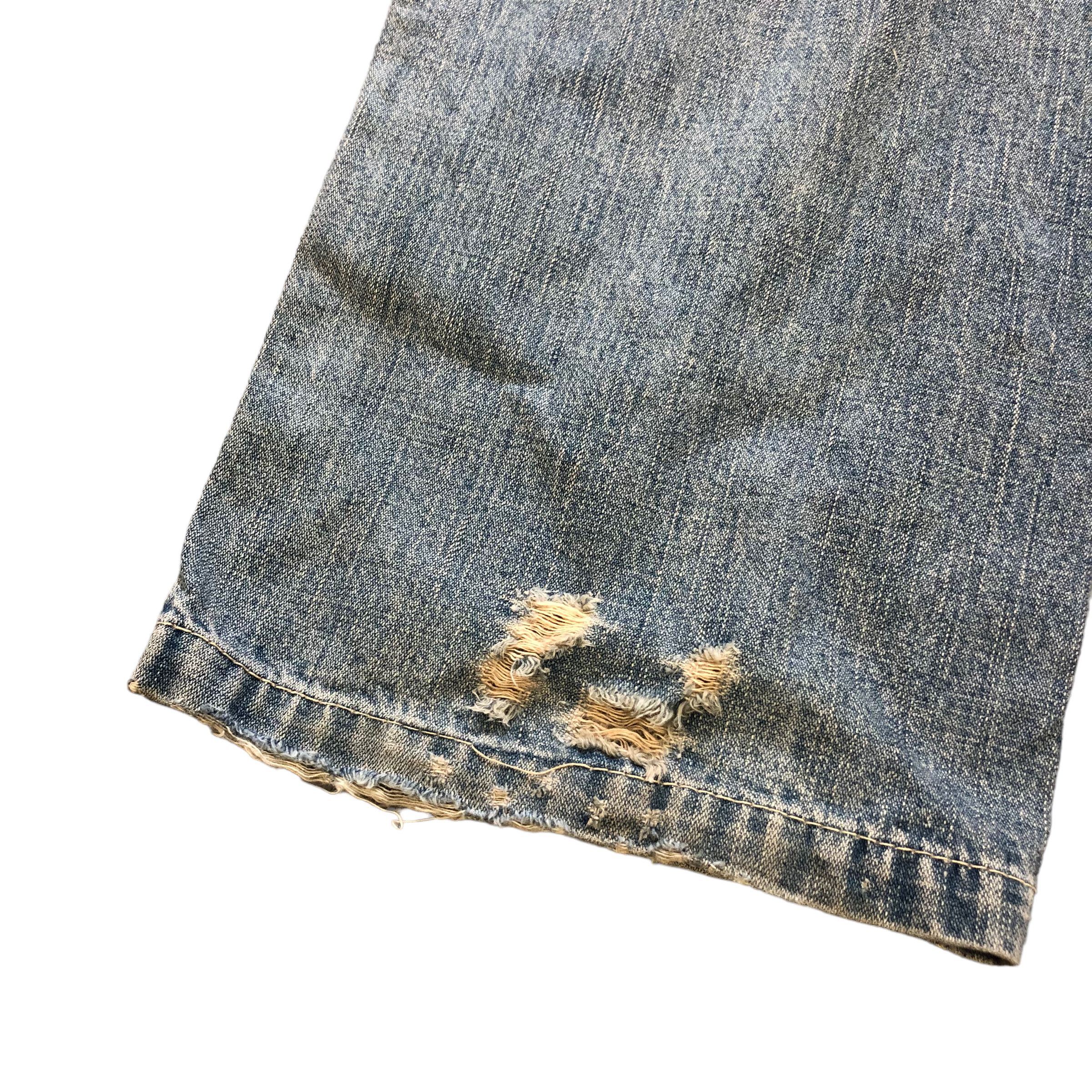 Vintage TRASHED🔥 T&C SURF DESIGNS DENIM PANTS #6971-103 Size US 31 - 19 Thumbnail