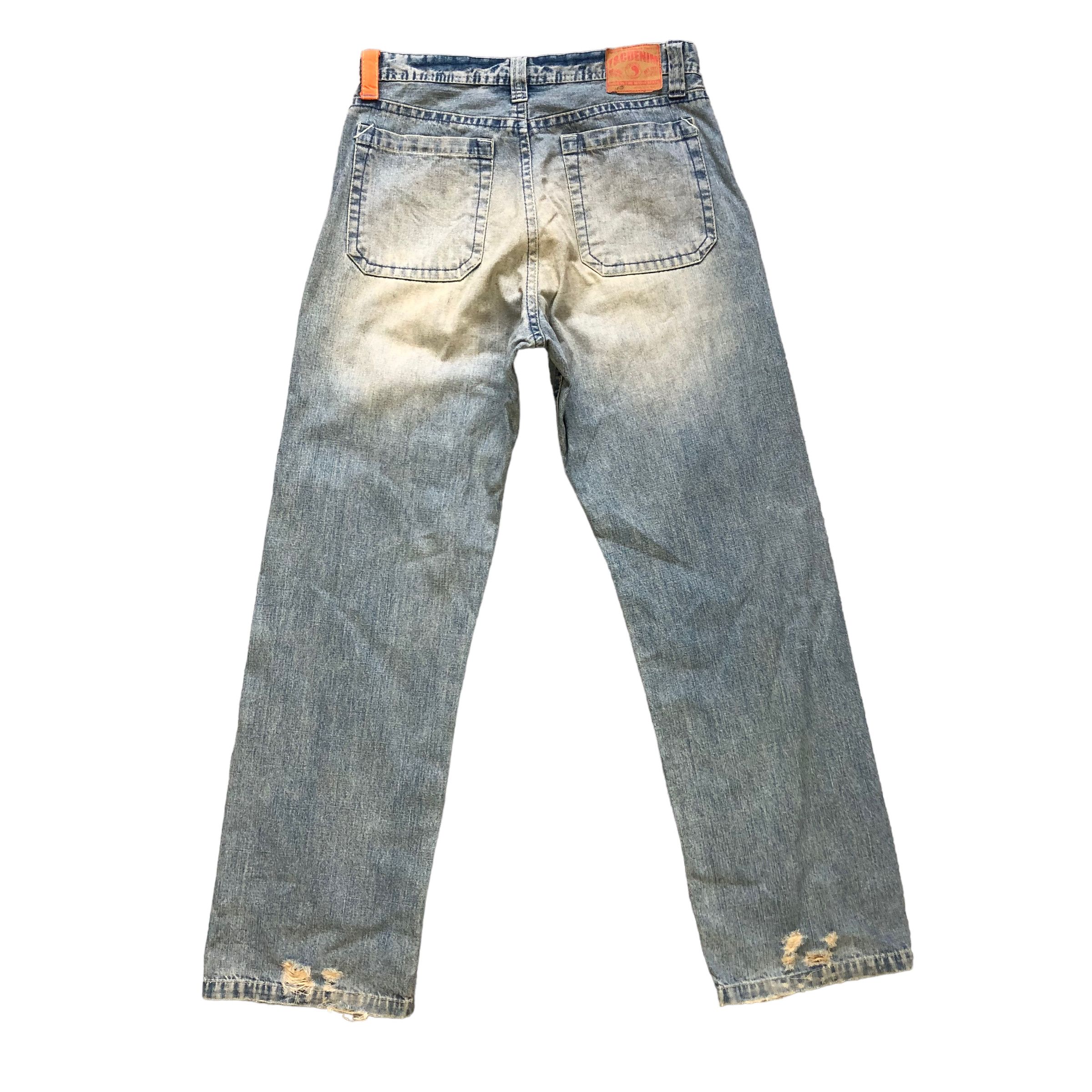 Vintage TRASHED🔥 T&C SURF DESIGNS DENIM PANTS #6971-103 Size US 31 - 12 Thumbnail