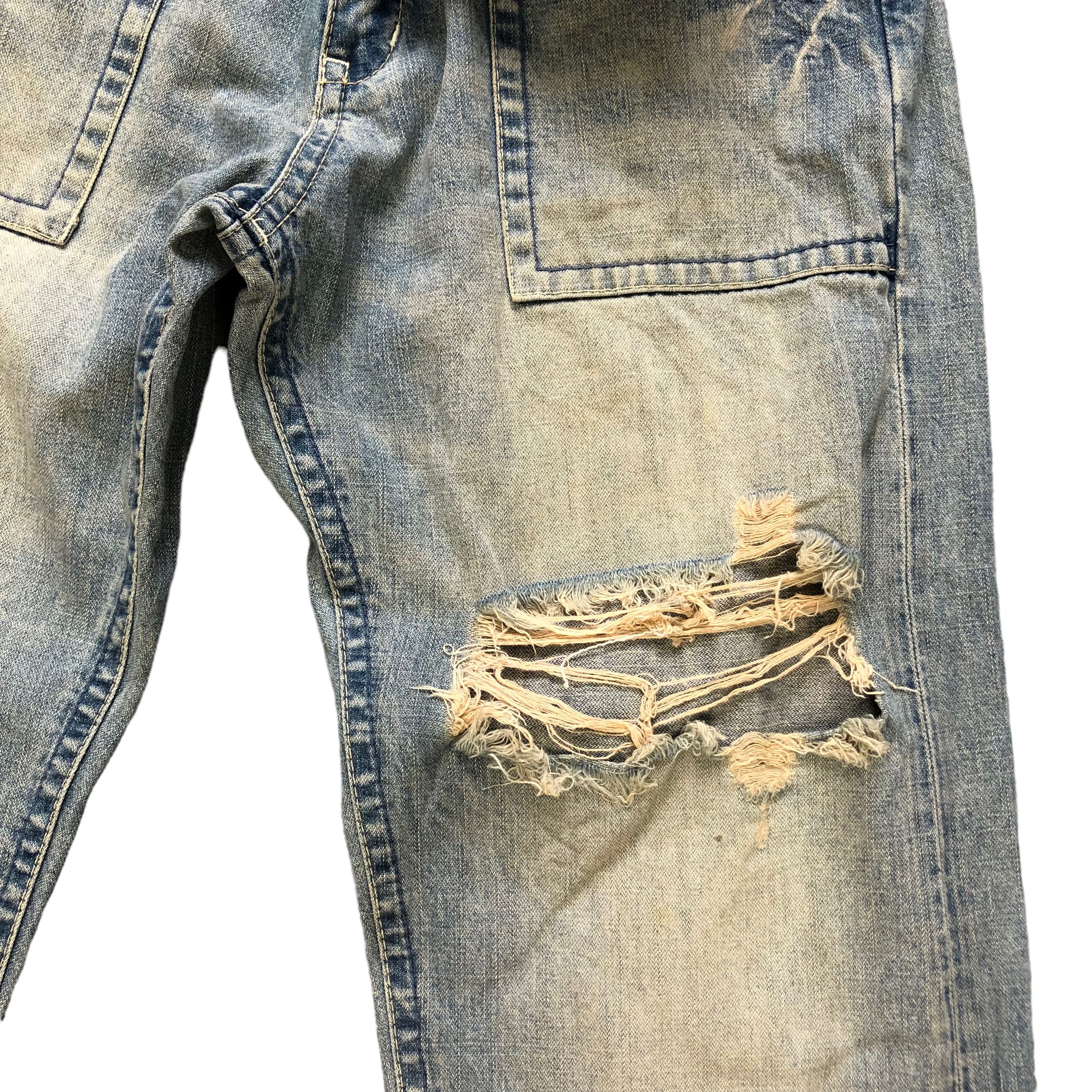 Vintage TRASHED🔥 T&C SURF DESIGNS DENIM PANTS #6971-103 Size US 31 - 6 Thumbnail