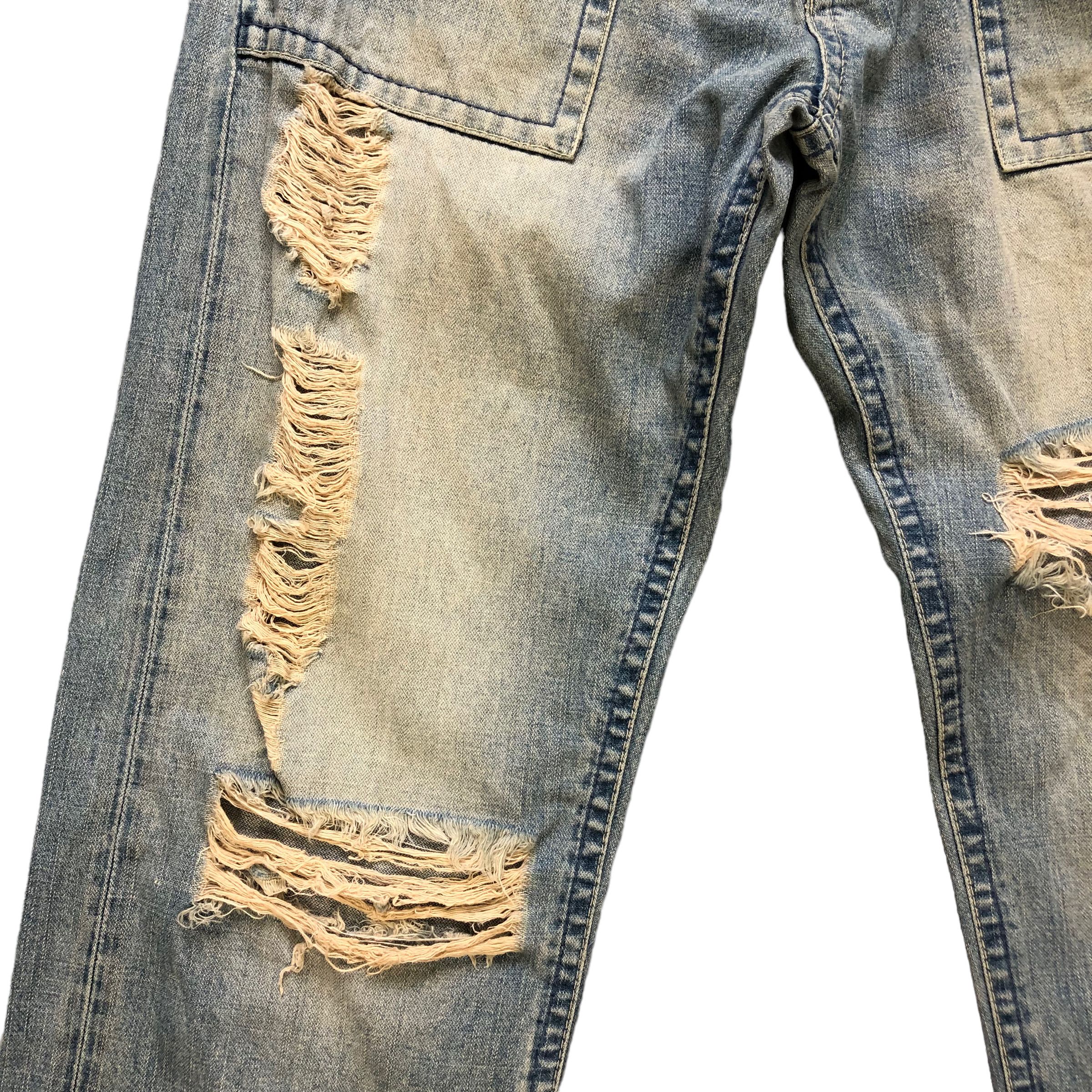 Vintage TRASHED🔥 T&C SURF DESIGNS DENIM PANTS #6971-103 Size US 31 - 5 Thumbnail