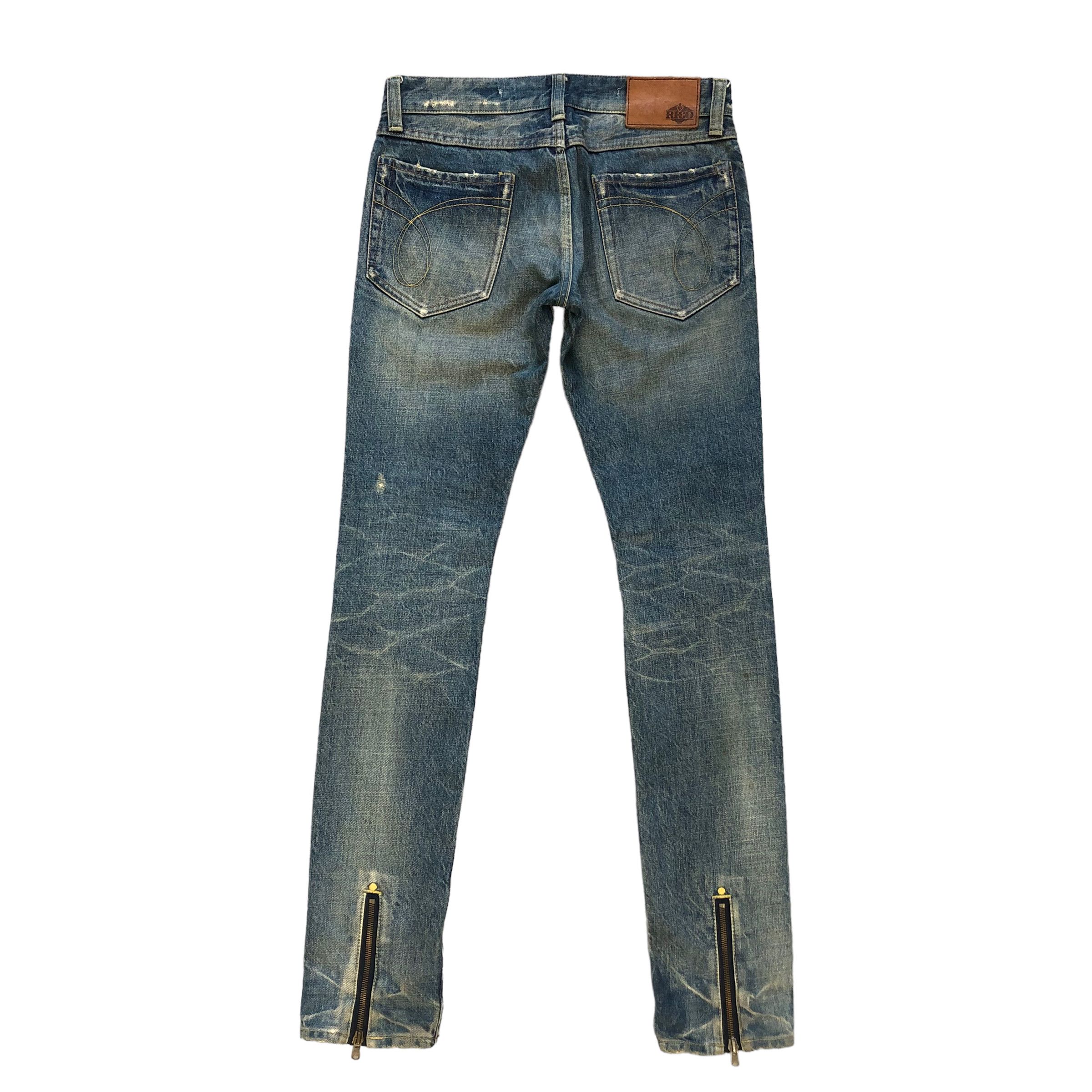 Japanese Brand TRASHED🔥 RICO MADE IN JAPAN JEANS #6974-103 Size 29" - 14 Thumbnail
