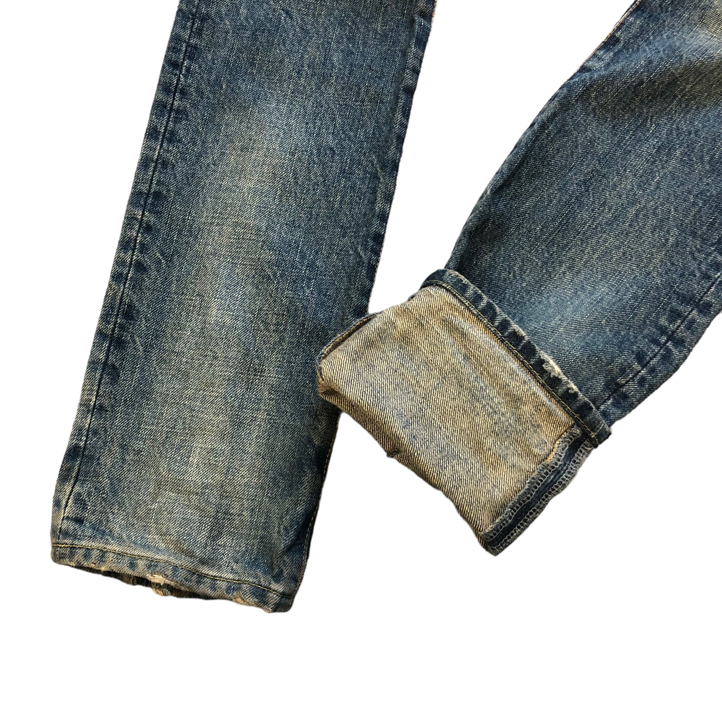 Japanese Brand TRASHED🔥 RICO MADE IN JAPAN JEANS #6974-103 Size 29" - 9 Thumbnail
