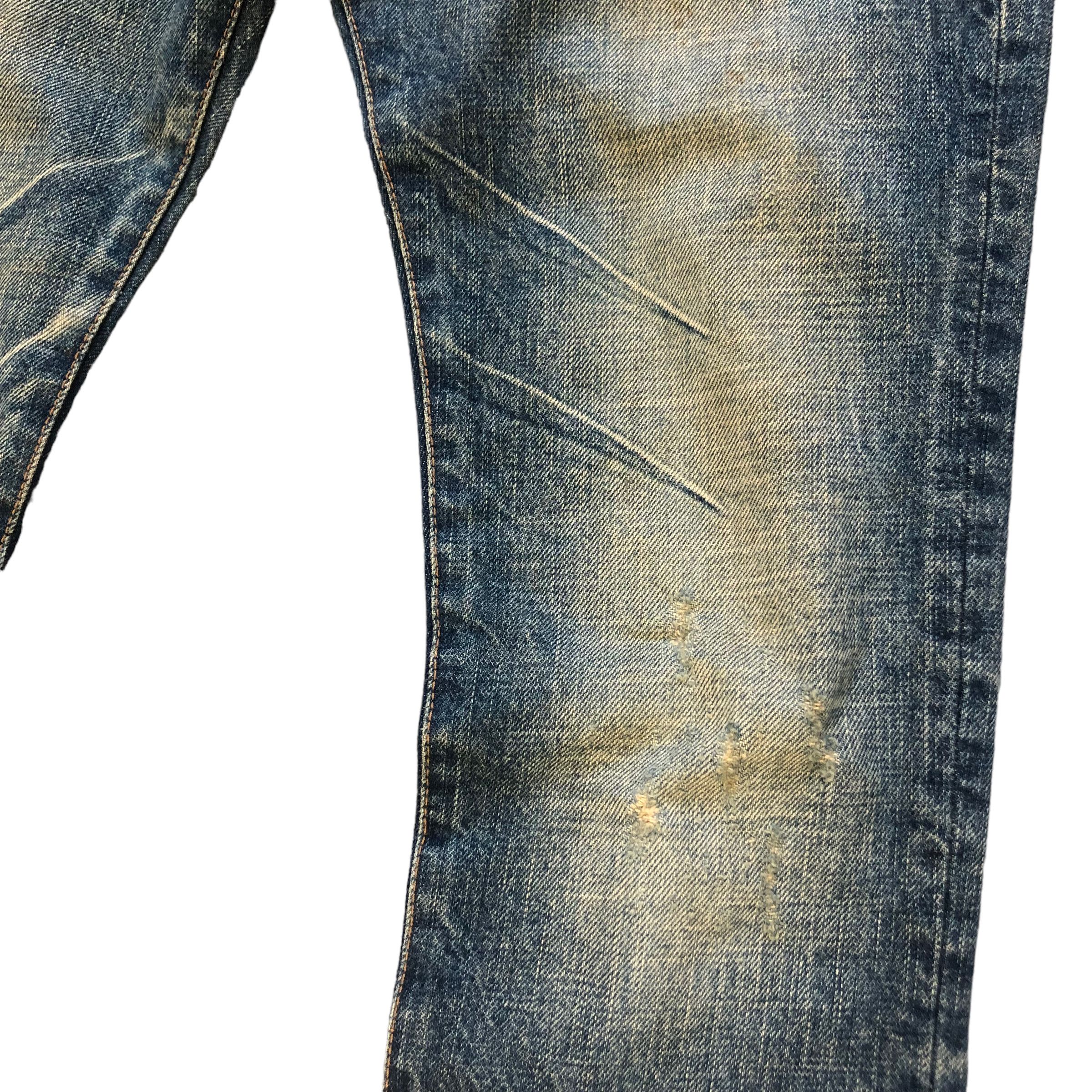 Japanese Brand TRASHED🔥 RICO MADE IN JAPAN JEANS #6974-103 Size 29" - 8 Thumbnail