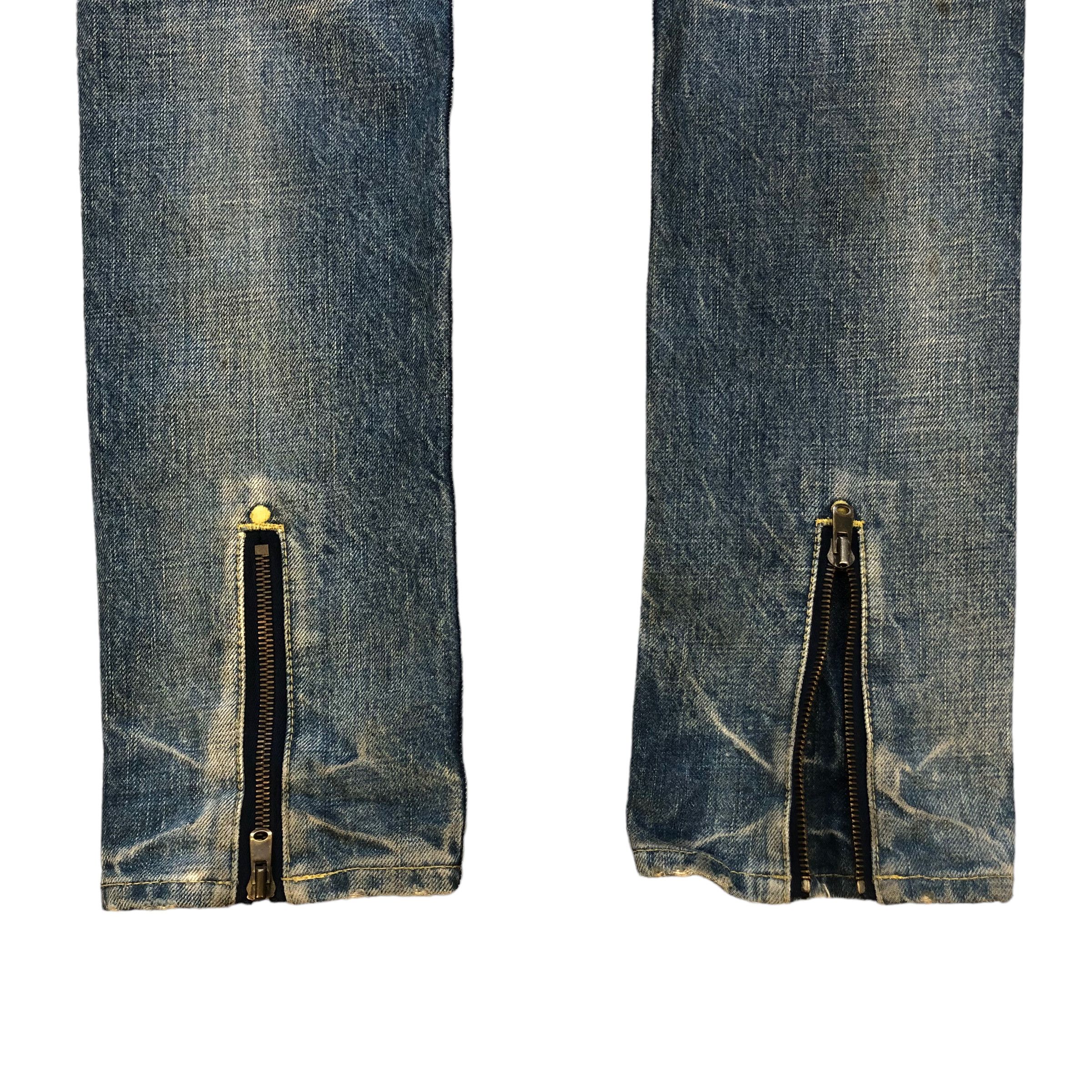 Japanese Brand TRASHED🔥 RICO MADE IN JAPAN JEANS #6974-103 Size 29" - 20 Thumbnail