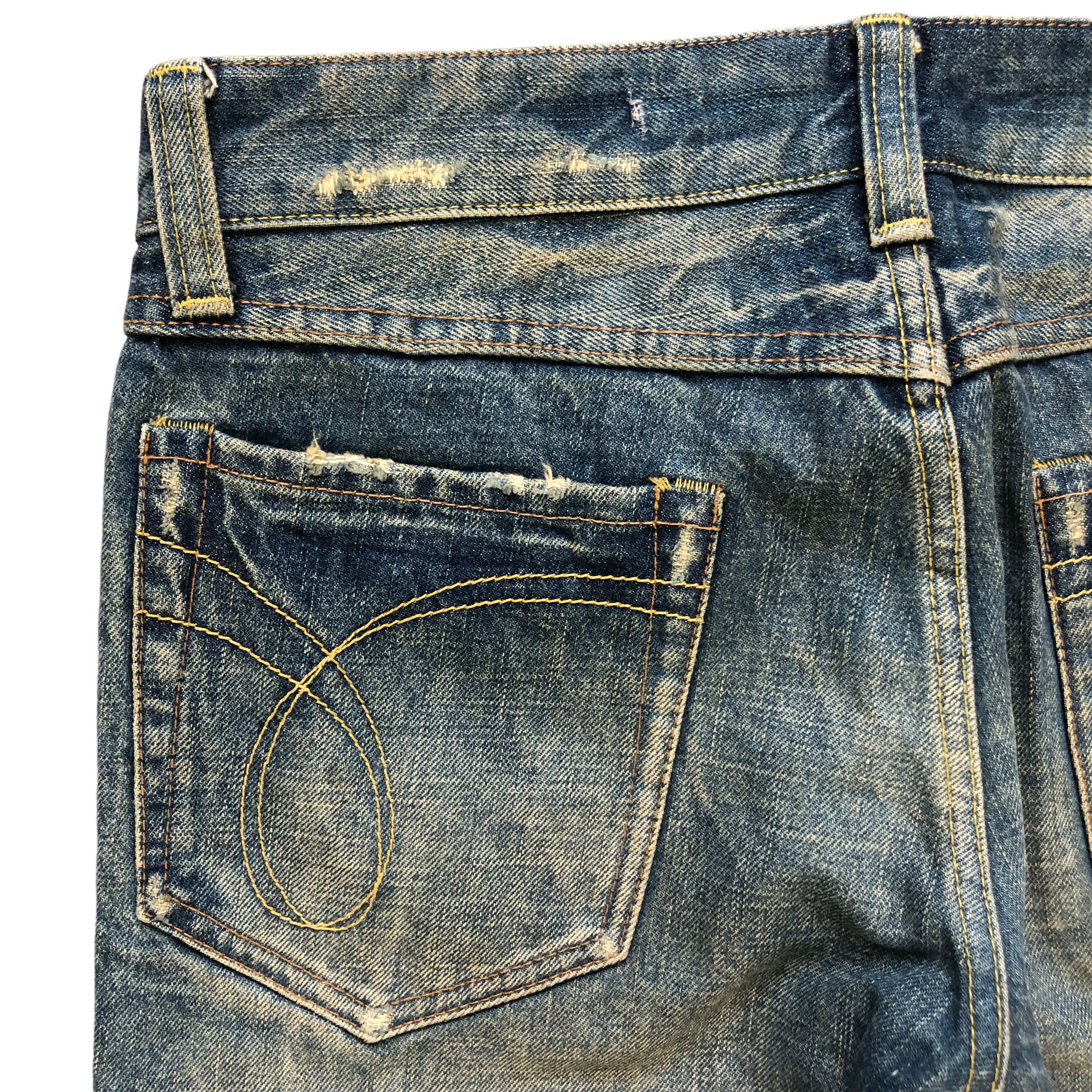 Japanese Brand TRASHED🔥 RICO MADE IN JAPAN JEANS #6974-103 Size 29" - 16 Thumbnail