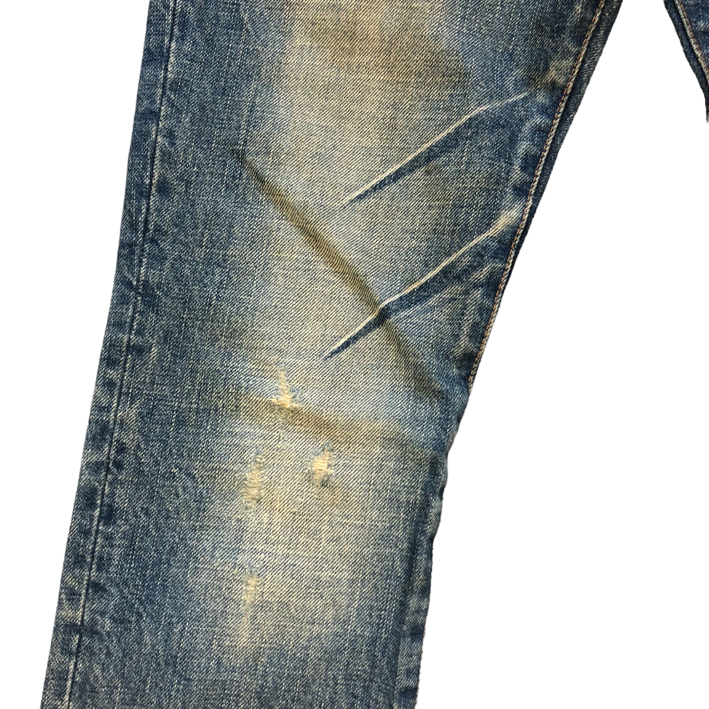 Japanese Brand TRASHED🔥 RICO MADE IN JAPAN JEANS #6974-103 Size 29" - 7 Thumbnail