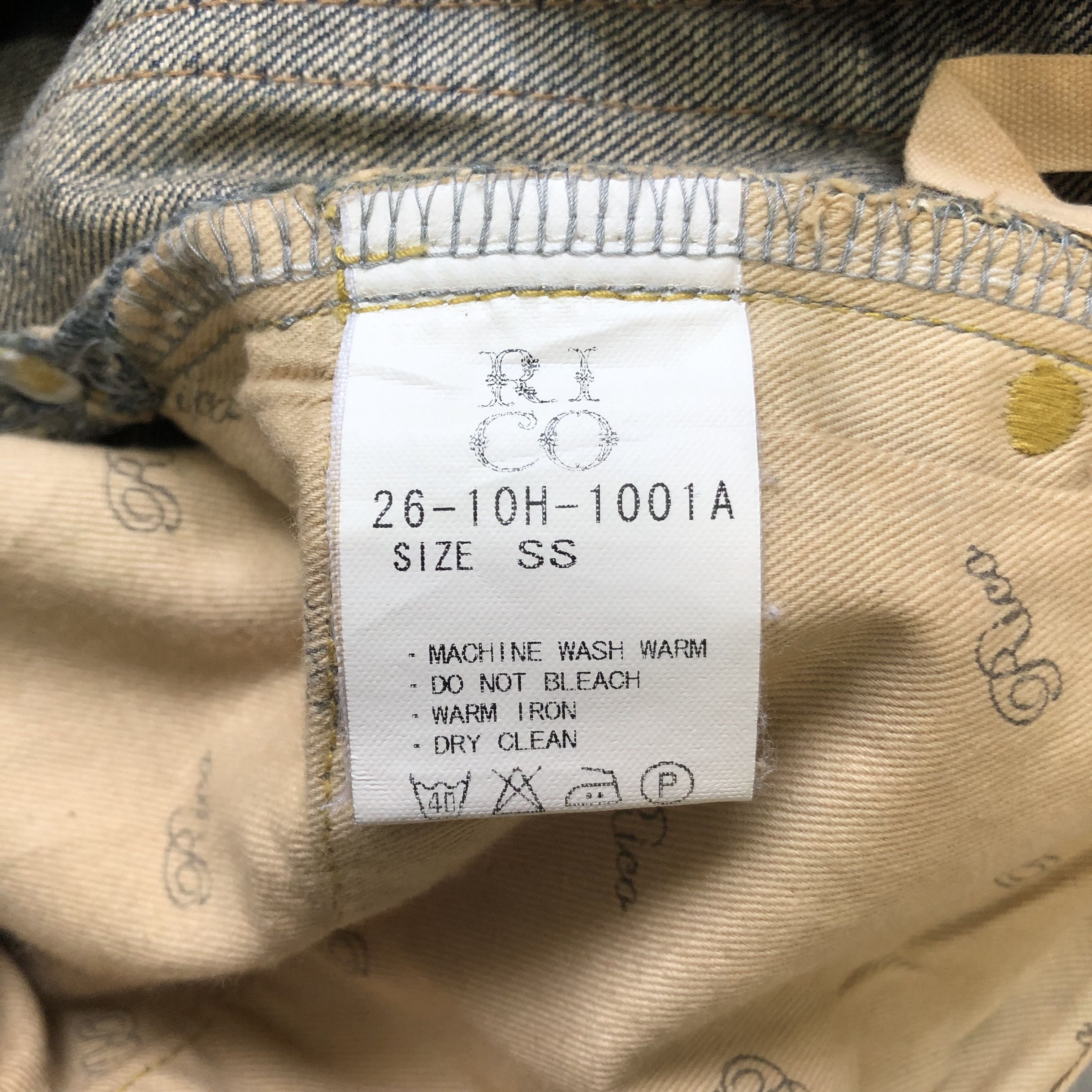 Japanese Brand TRASHED🔥 RICO MADE IN JAPAN JEANS #6974-103 Size 29" - 12 Thumbnail