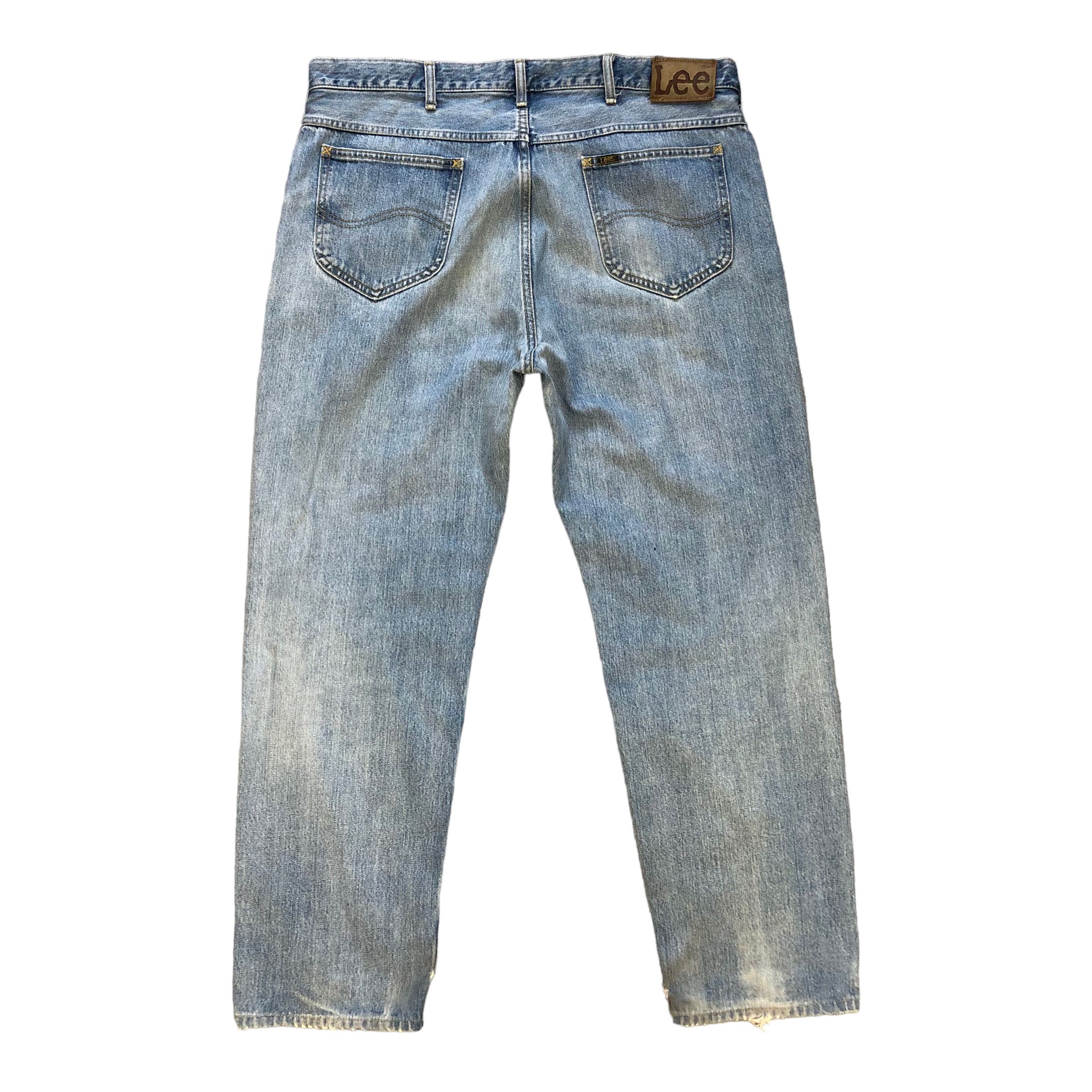 Lee TRASHED🔥 VINTAGE LEE RIDER LIGHT WASH DENIM PANTS #6980-103 Size US 37 - 15 Thumbnail