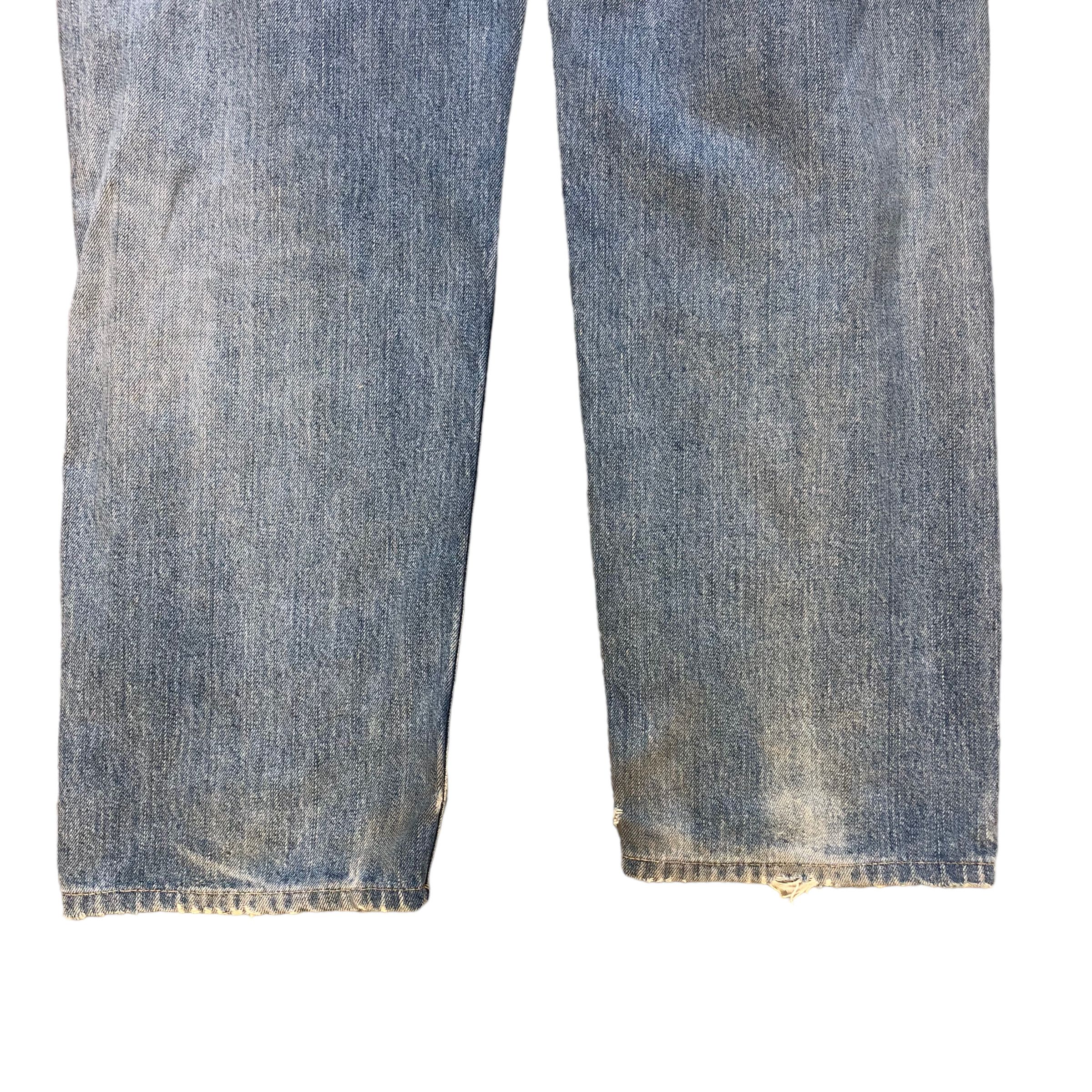 Lee TRASHED🔥 VINTAGE LEE RIDER LIGHT WASH DENIM PANTS #6980-103 Size US 37 - 20 Thumbnail