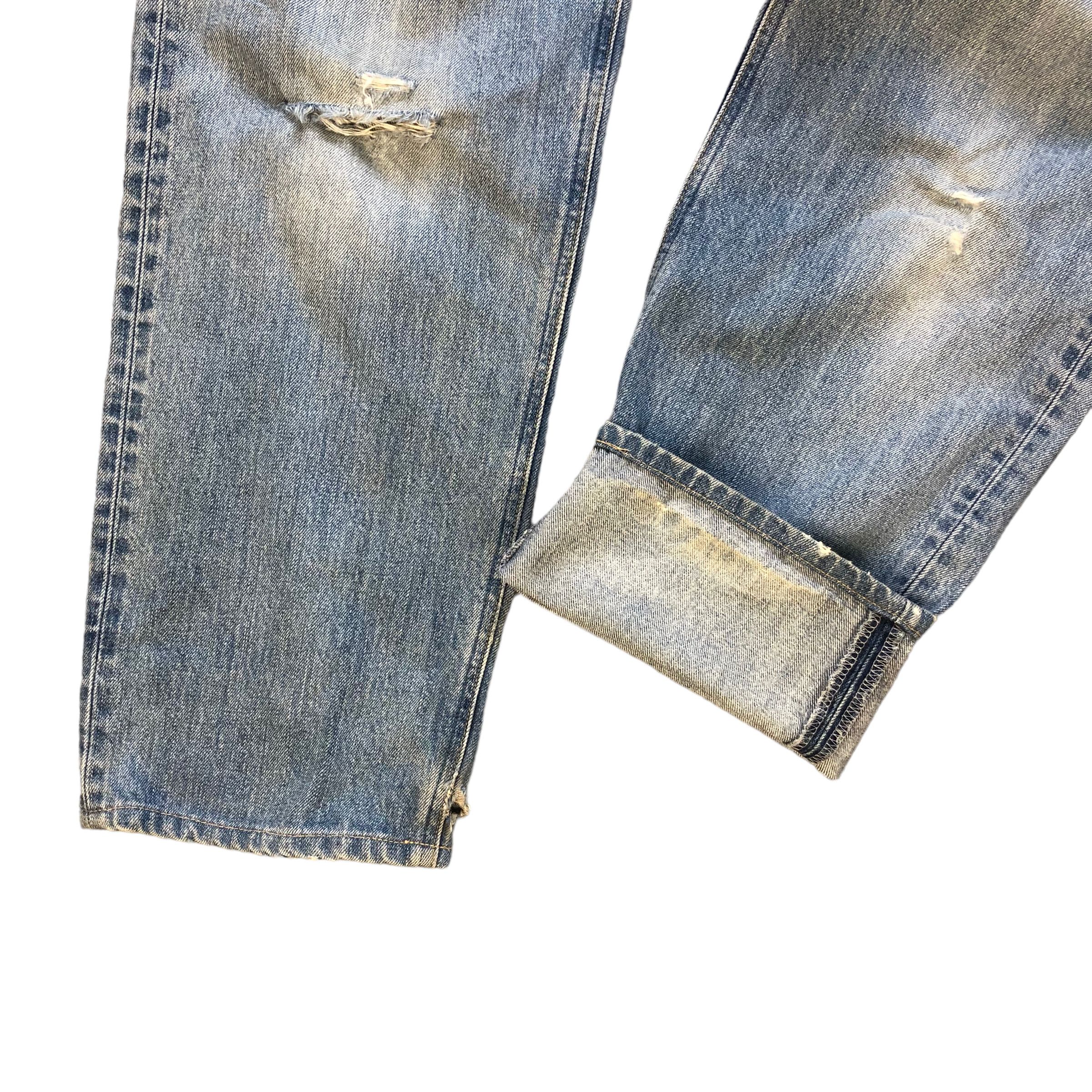 Lee TRASHED🔥 VINTAGE LEE RIDER LIGHT WASH DENIM PANTS #6980-103 Size US 37 - 11 Thumbnail
