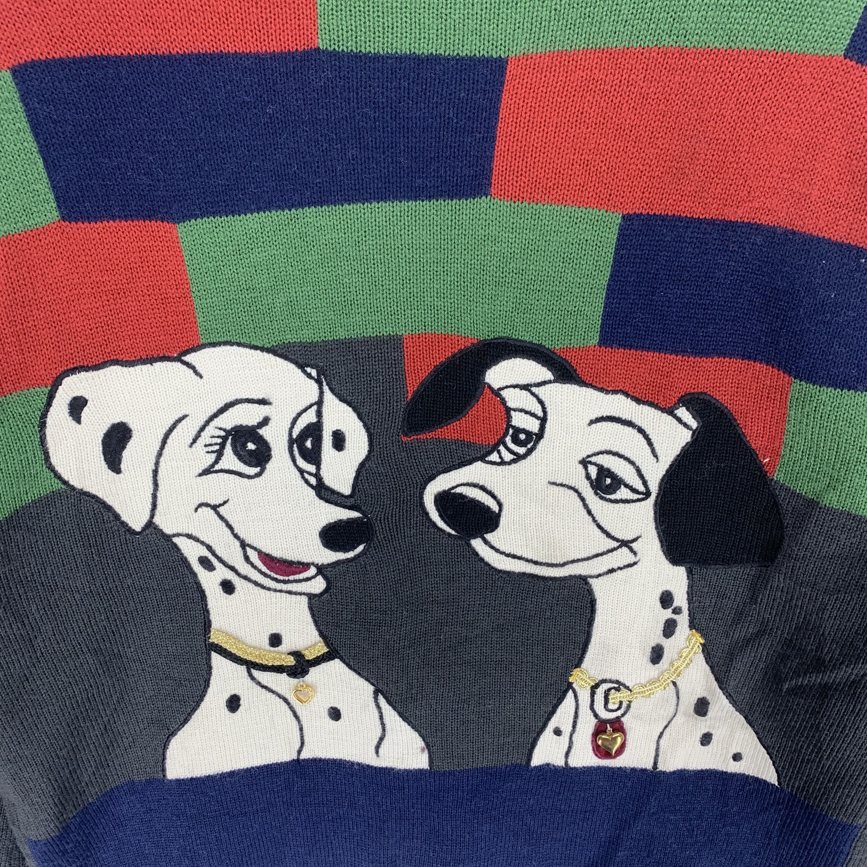 Japanese Brand La Carbona Embroidered Puppies Sweater #3538-125 Size L / US 10 / IT 46 - 2 Thumbnail