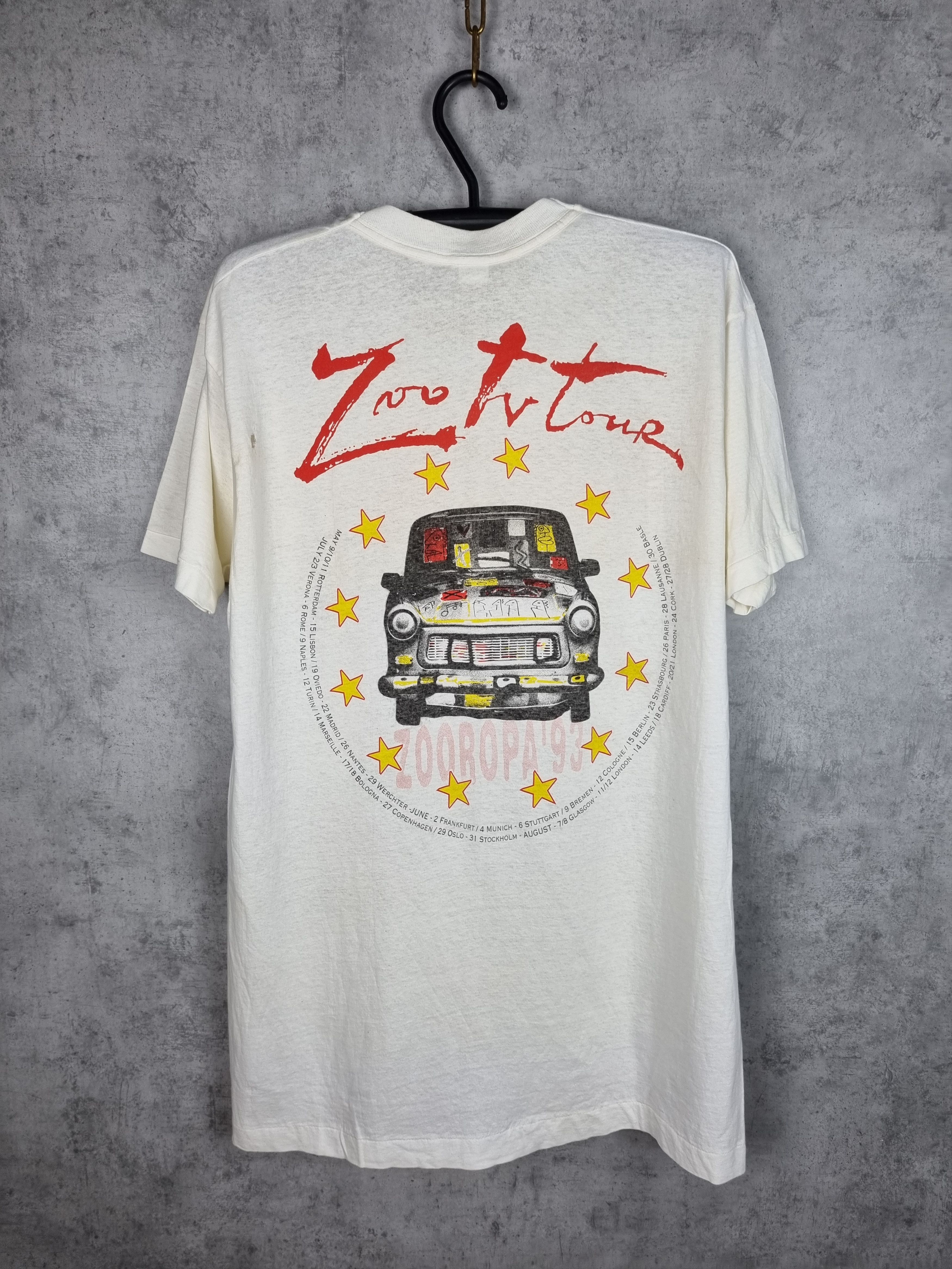 Band Tees × Vintage 1993 Vintage U2 ZooRopa All over Tour Tee shirt Size US XL / EU 56 / 4 - 4 Thumbnail