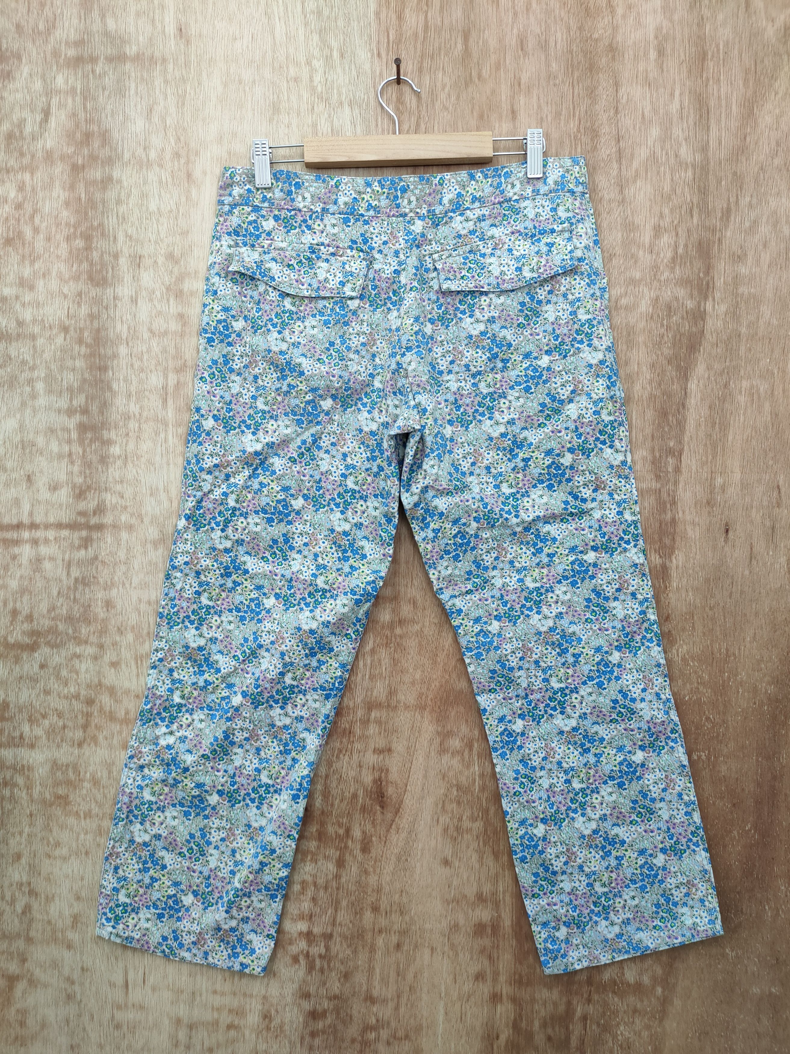 Japanese Brand DL nusy art flower fullprint vintage pants #46-059 Size 29" - 6 Thumbnail