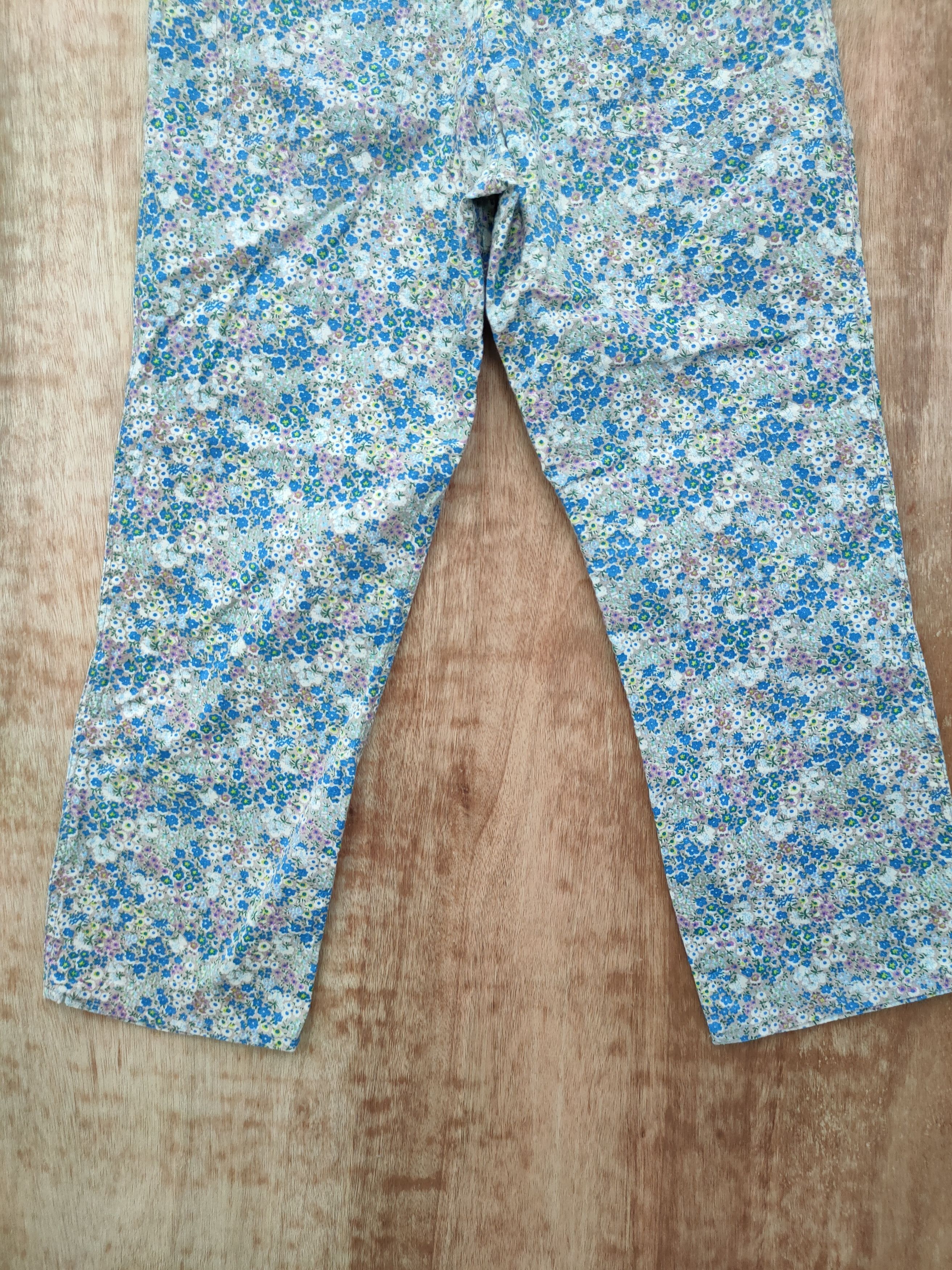 Japanese Brand DL nusy art flower fullprint vintage pants #46-059 Size 29" - 7 Thumbnail