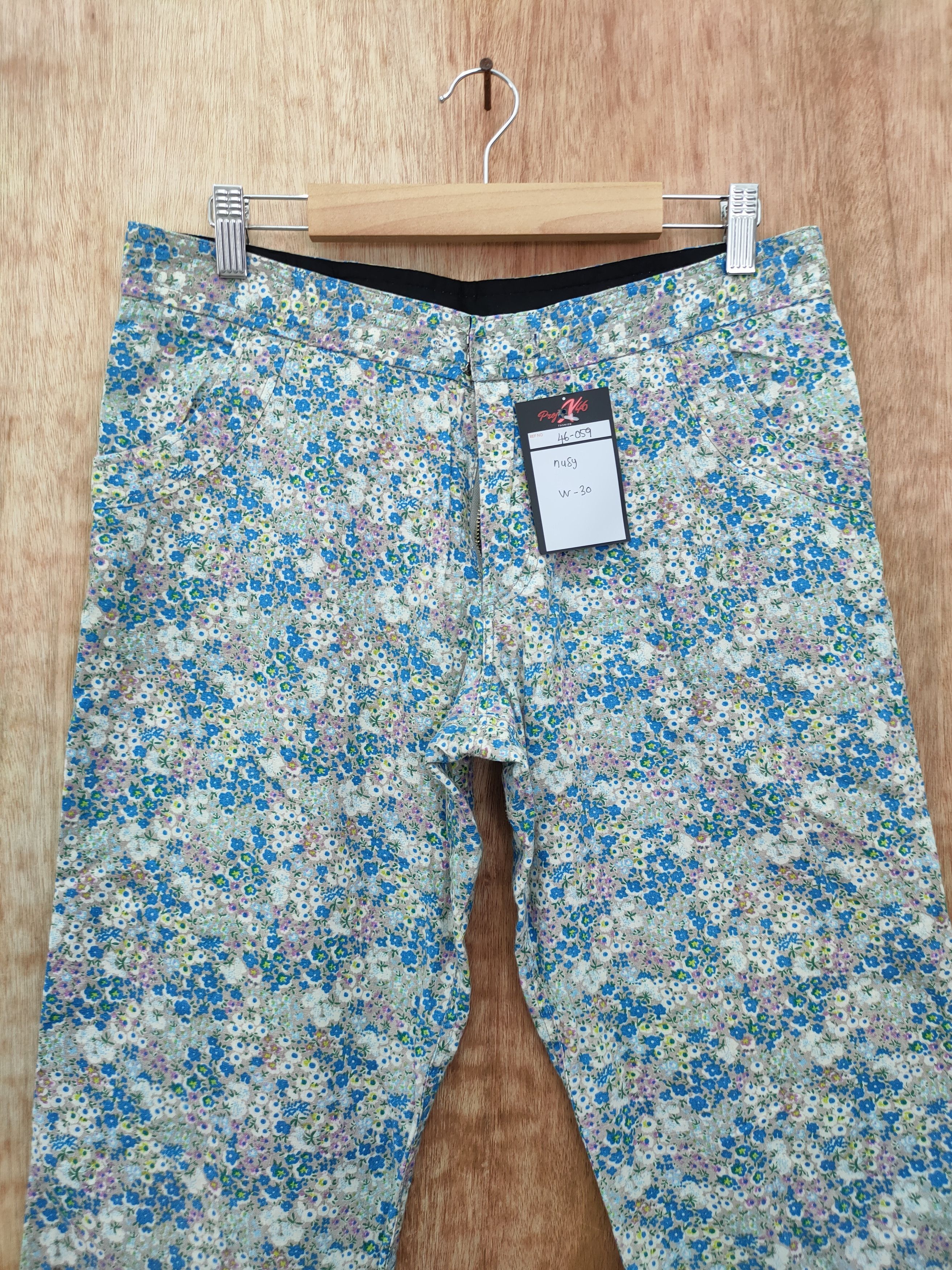 Japanese Brand DL nusy art flower fullprint vintage pants #46-059 Size 29" - 4 Thumbnail