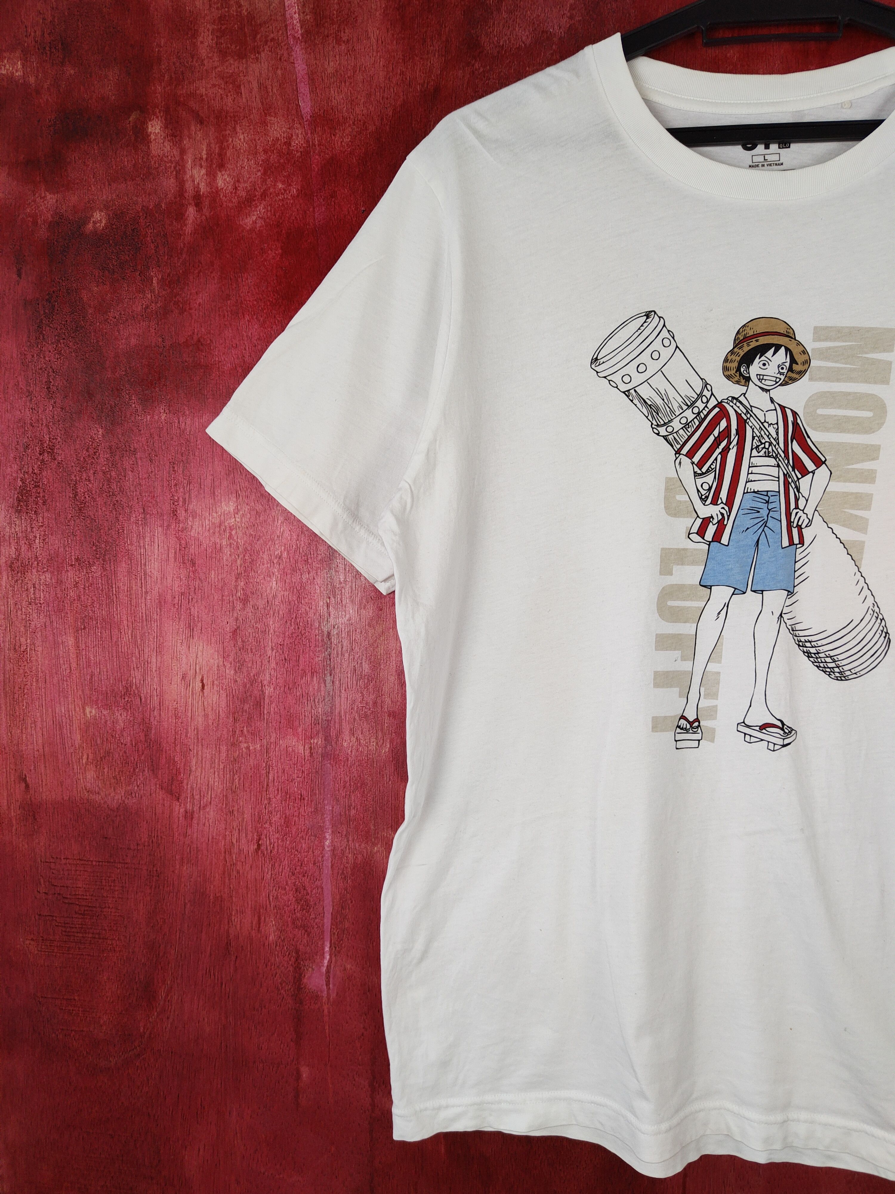 One Piece DL Uniqlo X One Piece White T-shirt #S359 Size US L / EU 52-54 / 3 - 3 Thumbnail