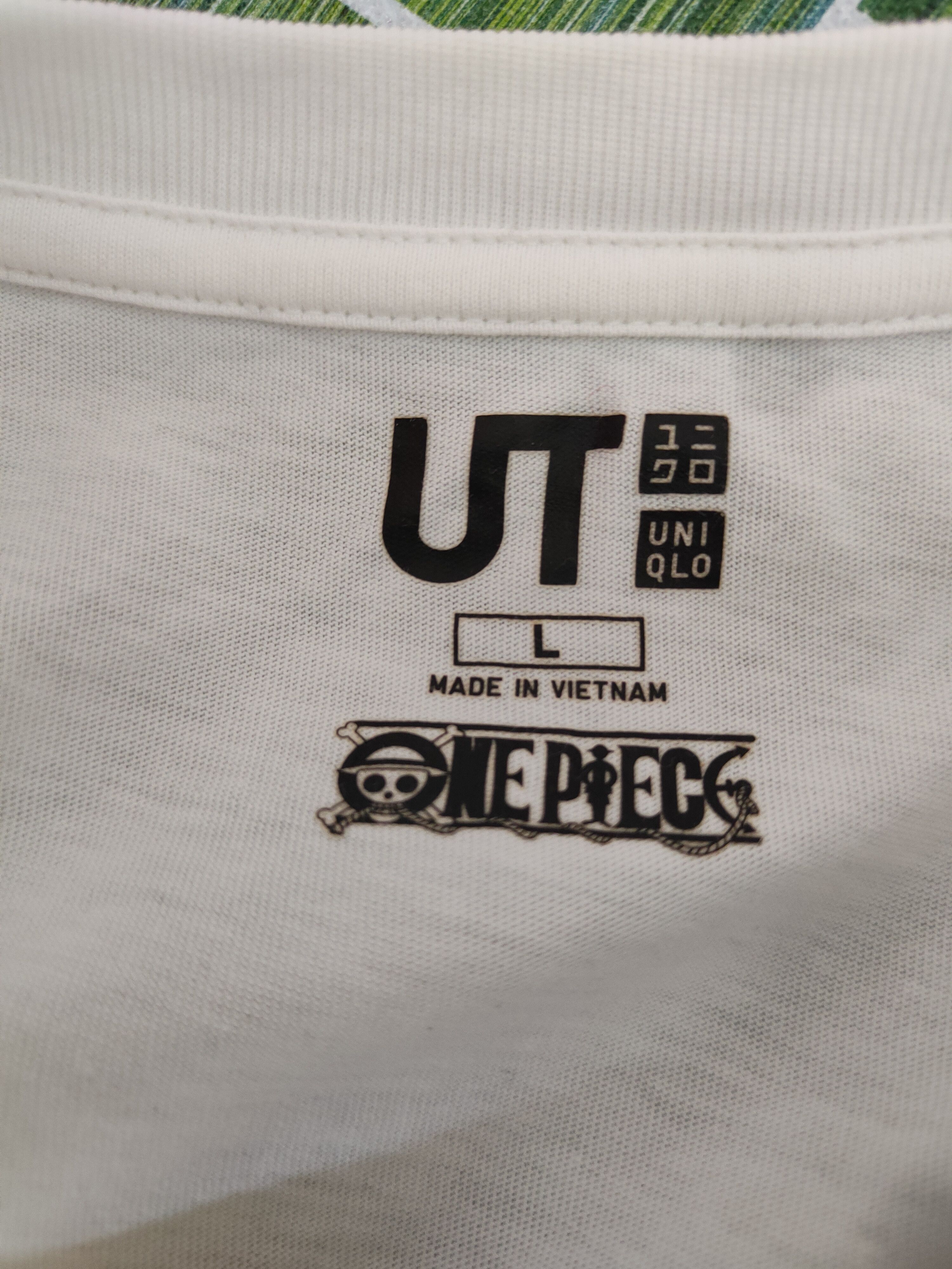 One Piece DL Uniqlo X One Piece White T-shirt #S359 Size US L / EU 52-54 / 3 - 9 Thumbnail
