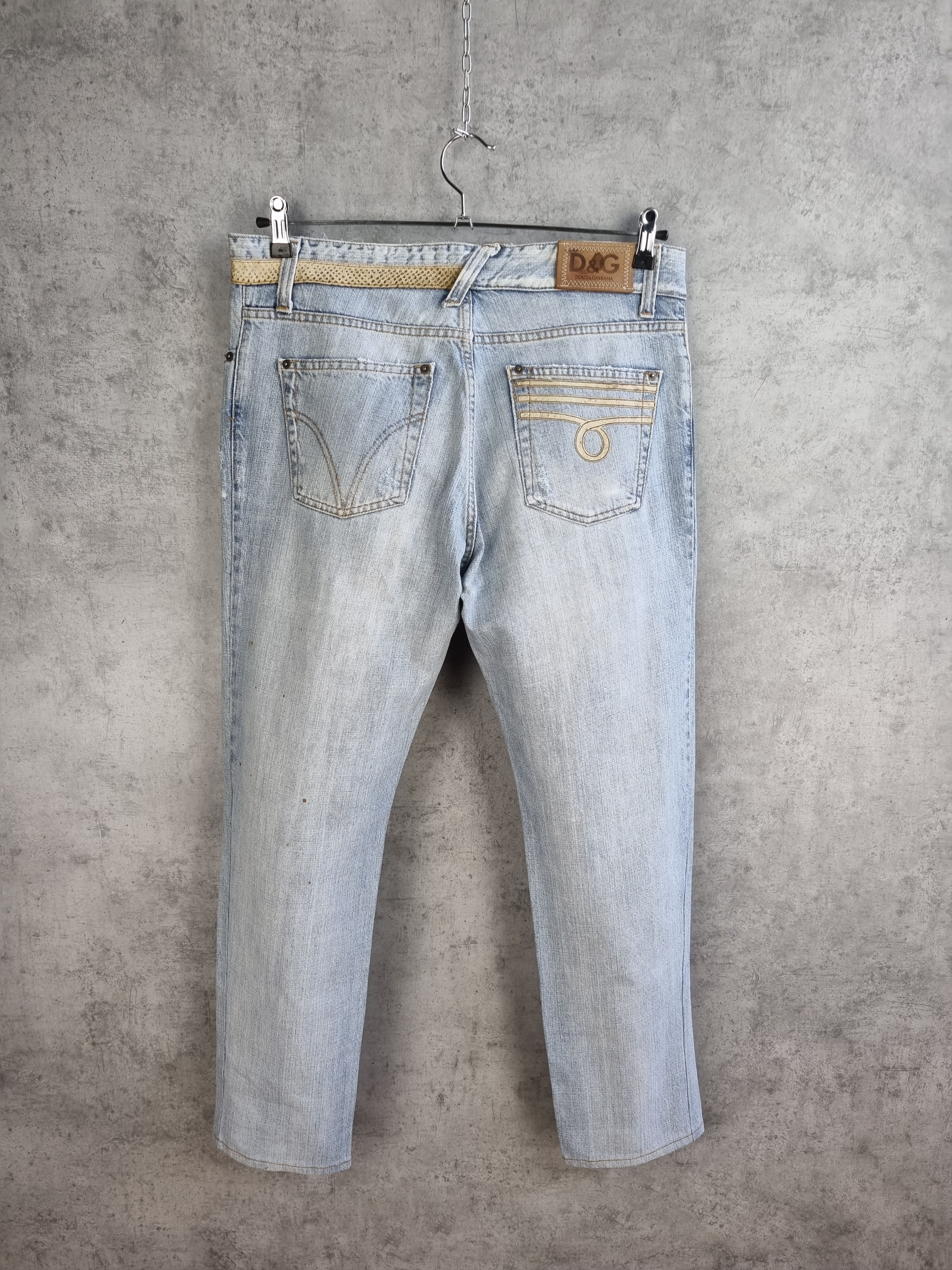 Dolce & Gabbana × Vintage Snake Skin Appliance Dolce & Gabbana Ripped Design Jeans Size US 32 / EU 48 - 3 Thumbnail