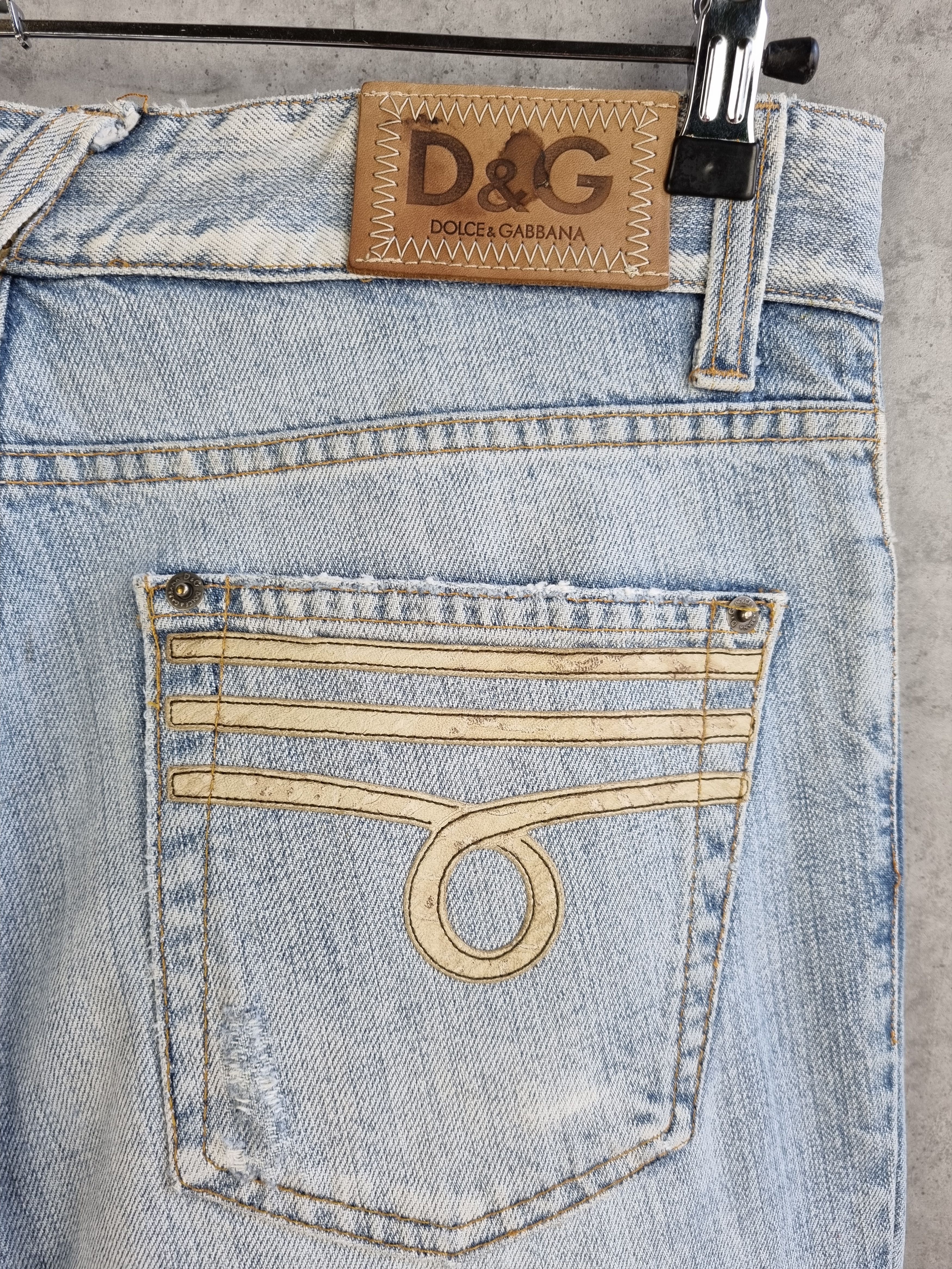Dolce & Gabbana × Vintage Snake Skin Appliance Dolce & Gabbana Ripped Design Jeans Size US 32 / EU 48 - 4 Thumbnail