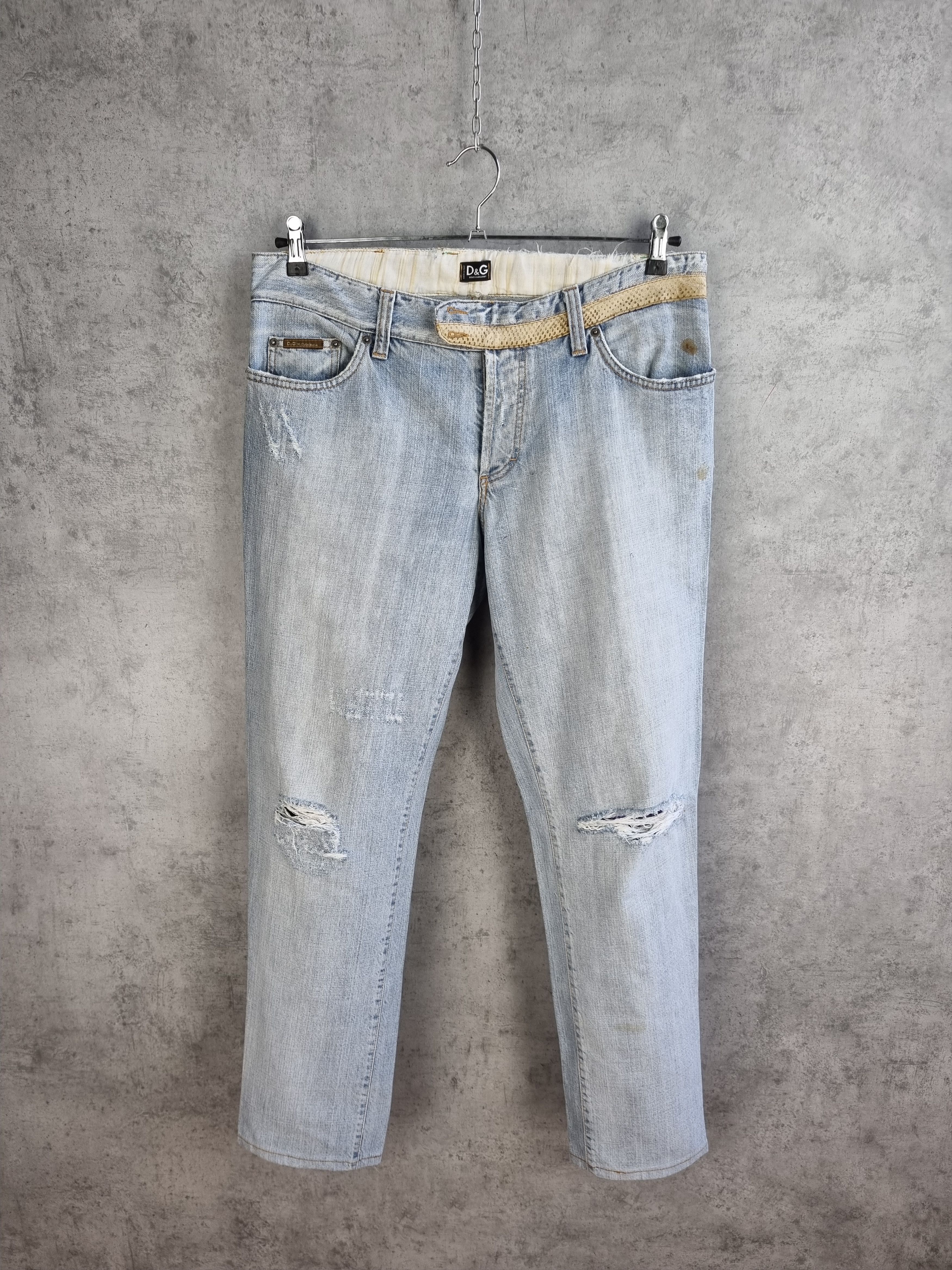 Dolce & Gabbana × Vintage Snake Skin Appliance Dolce & Gabbana Ripped Design Jeans Size US 32 / EU 48 - 17 Thumbnail