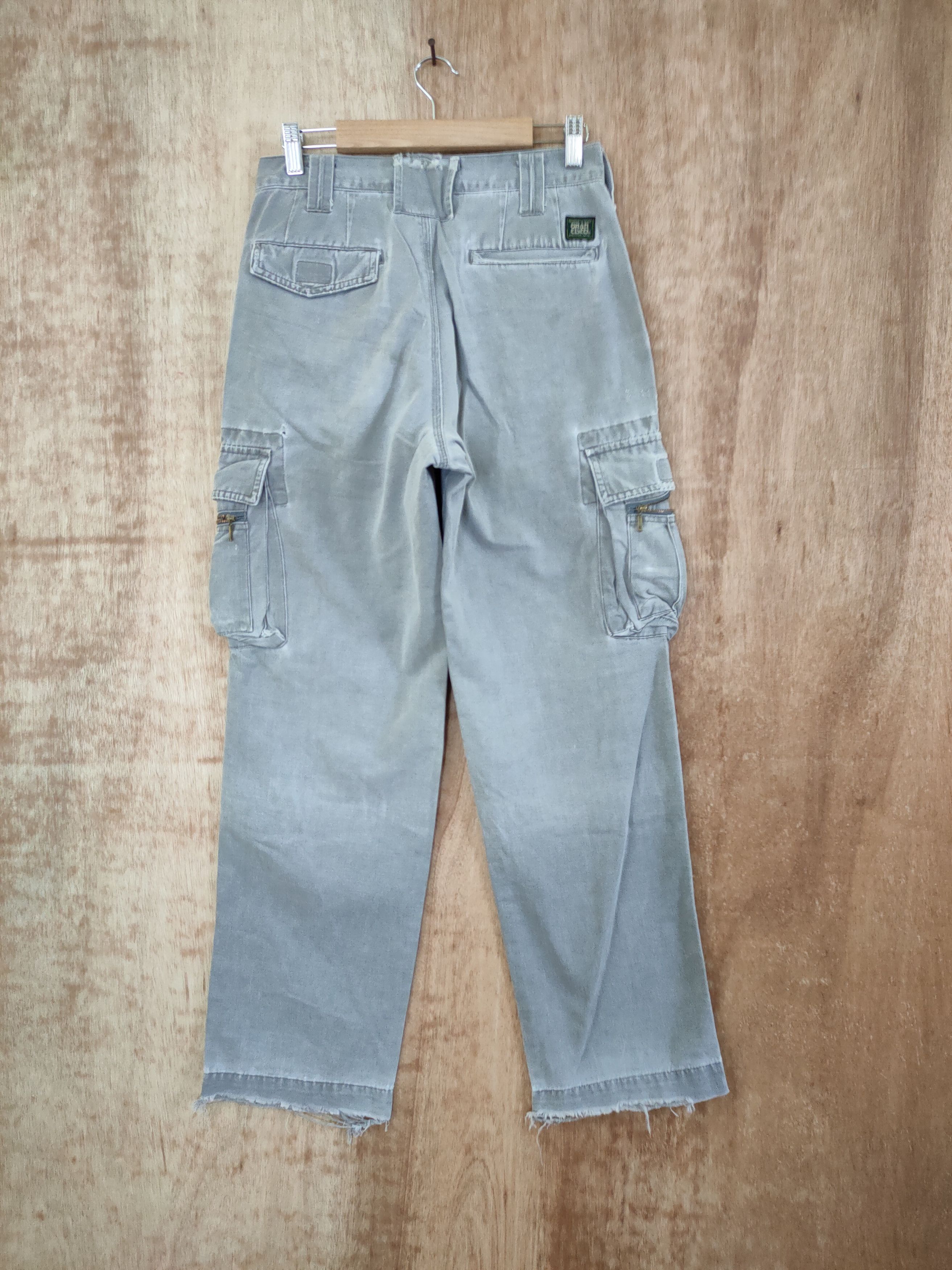 Japanese Brand DL Grancisco japan thrashed distressed cargo pants #46-258T Size US 28 / EU 44 - 8 Thumbnail