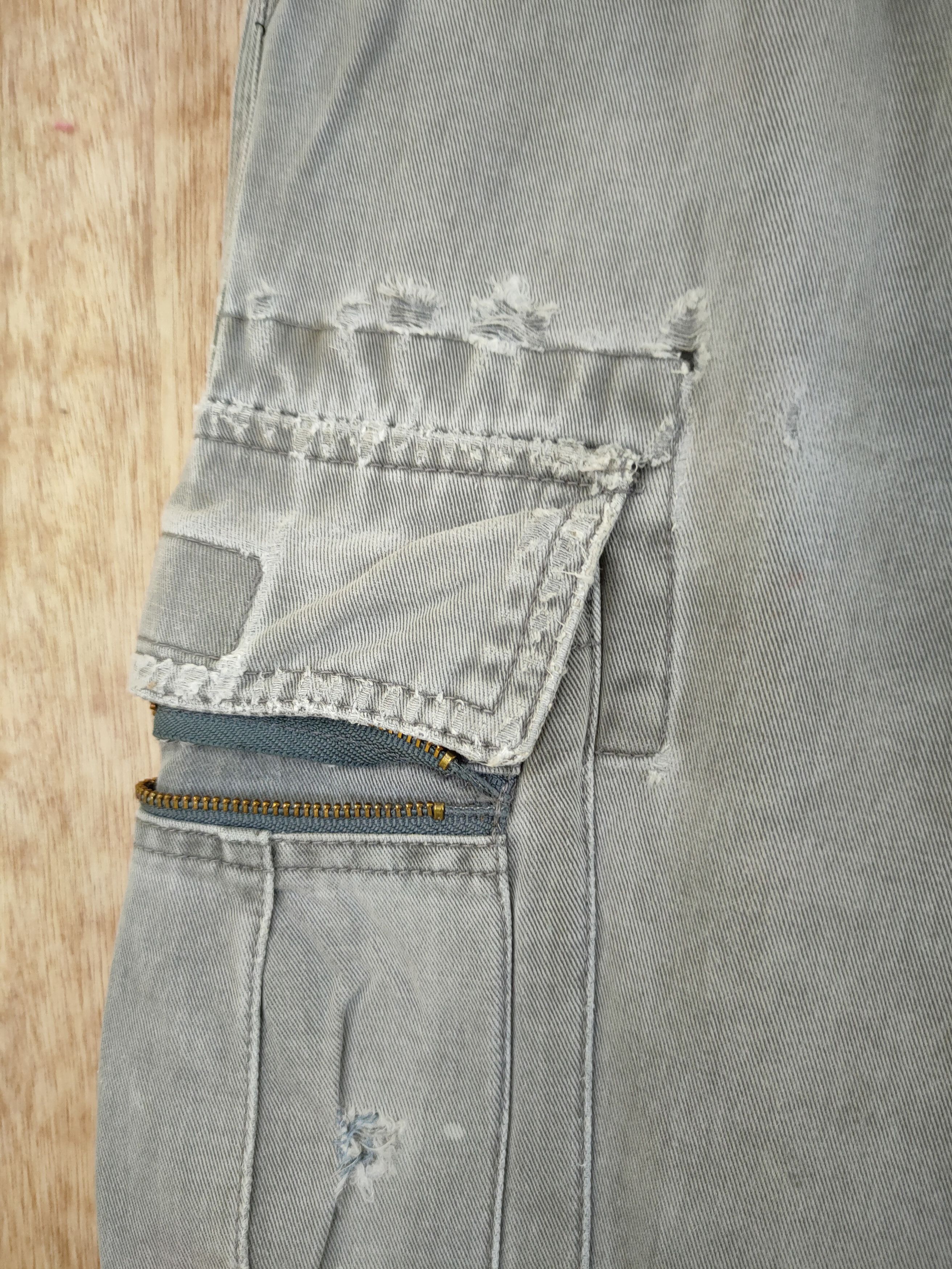 Japanese Brand DL Grancisco japan thrashed distressed cargo pants #46-258T Size US 28 / EU 44 - 6 Thumbnail