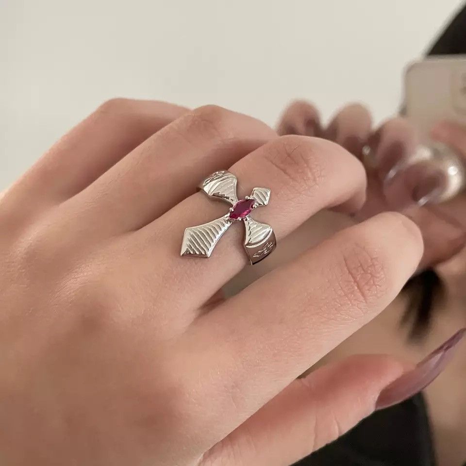 Jewelry Gothic Punk Cross Exquisite Ring Size ONE SIZE - 3 Thumbnail