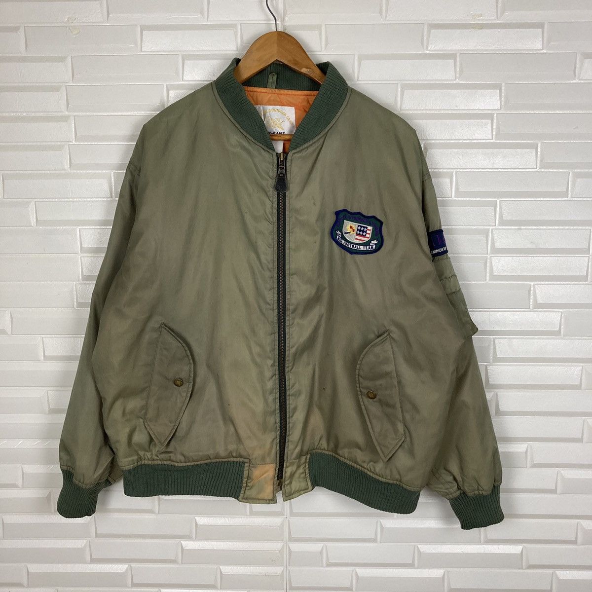 NFL Migrant NFL Club Military Green Bomber Jacket Size US XL / EU 56 / 4 - 2 Thumbnail