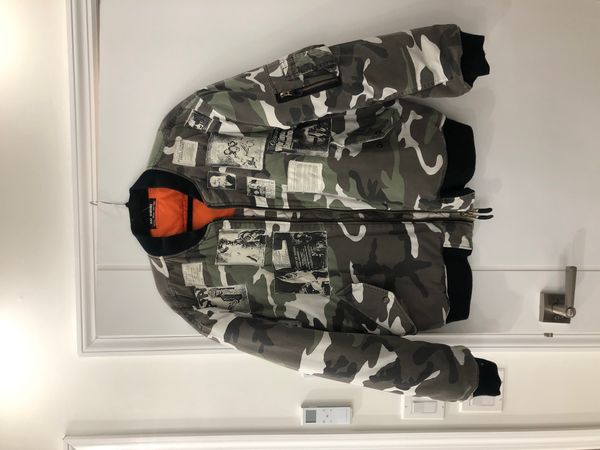 Raf Simons AW 2001 Snow Camouflage Patch Bomber | Grailed