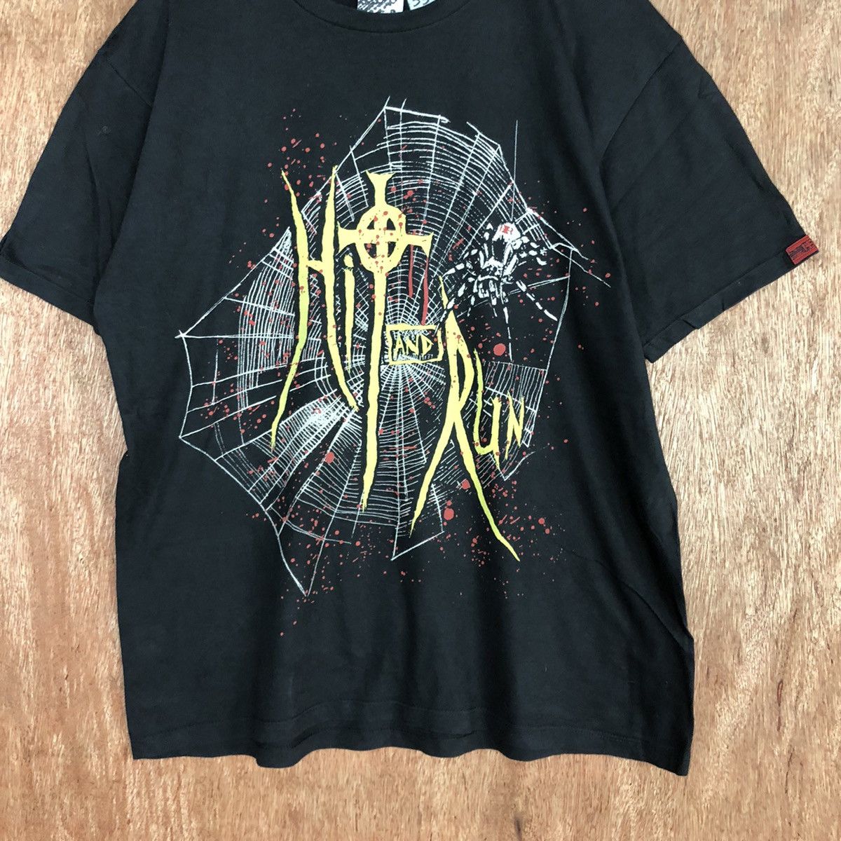 Japanese Brand Hit & Run Black Short Sleeve Tshirt #3570 Size US L / EU 52-54 / 3 - 6 Thumbnail