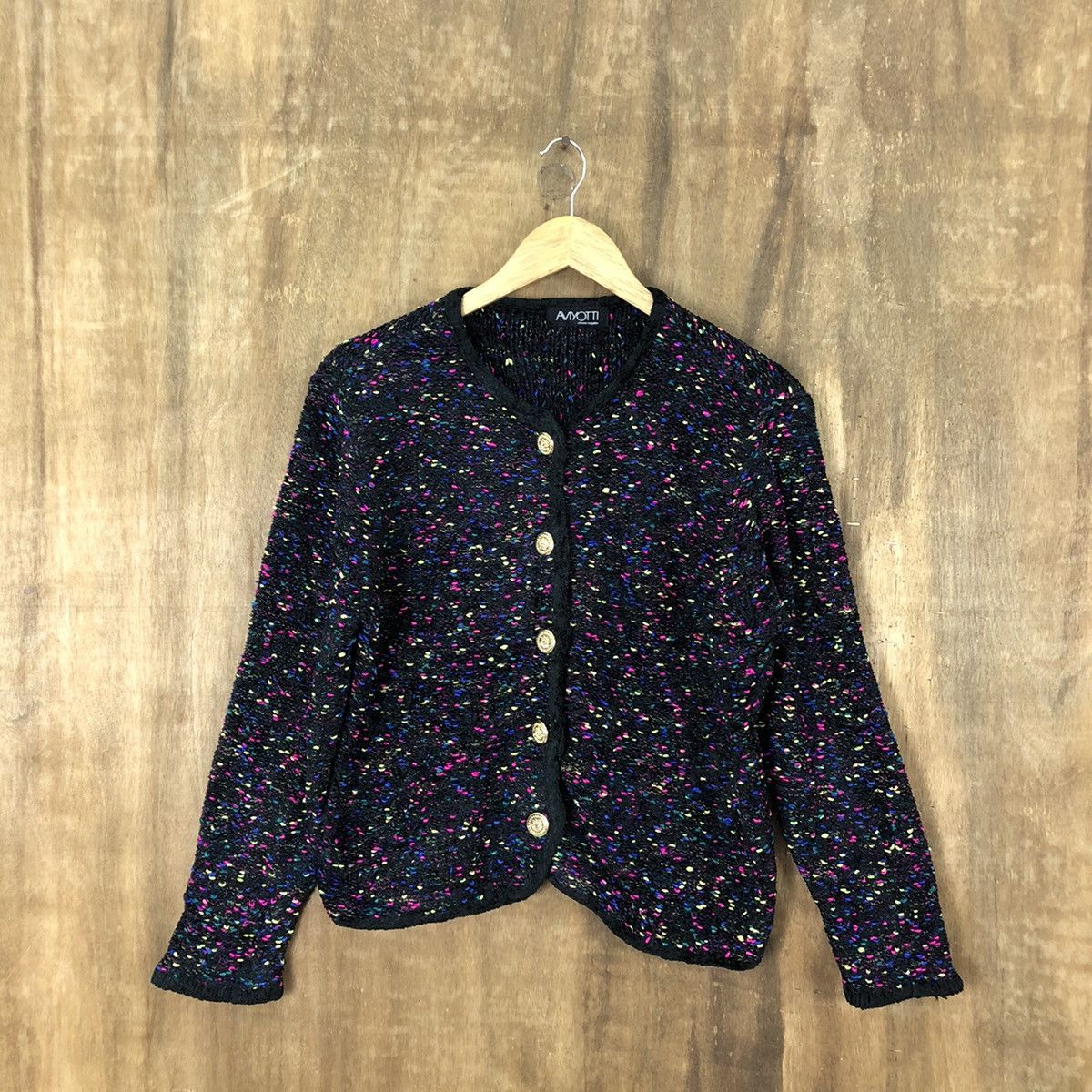image of Aran Isles Knitwear Aviyatti Black Cardigan Knitwear Vintage 6339, Women's (Size Medium)