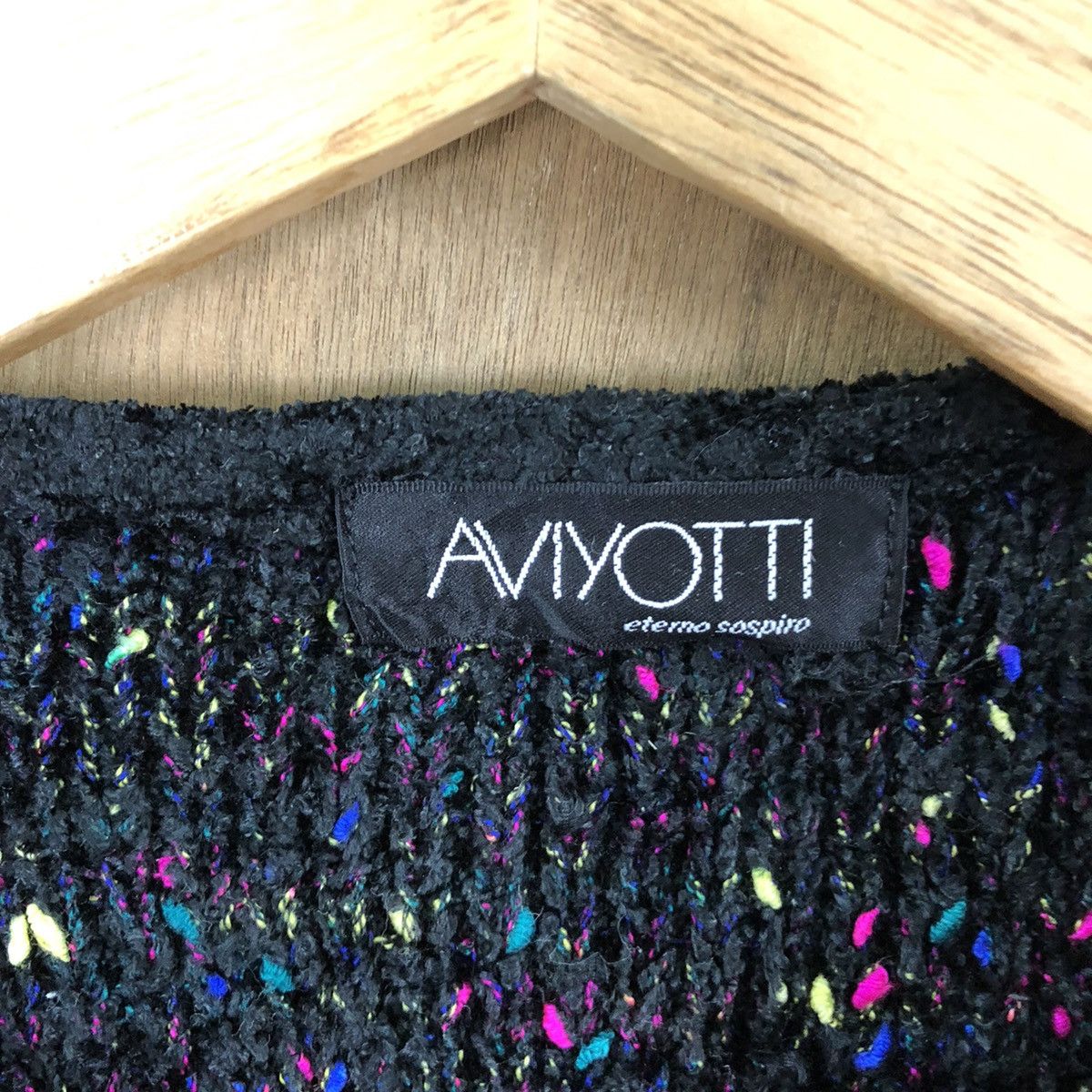 Aran Isles Knitwear Aviyatti Black cardigan Knitwear vintage #6339 Size M / US 6-8 / IT 42-44 - 5 Thumbnail