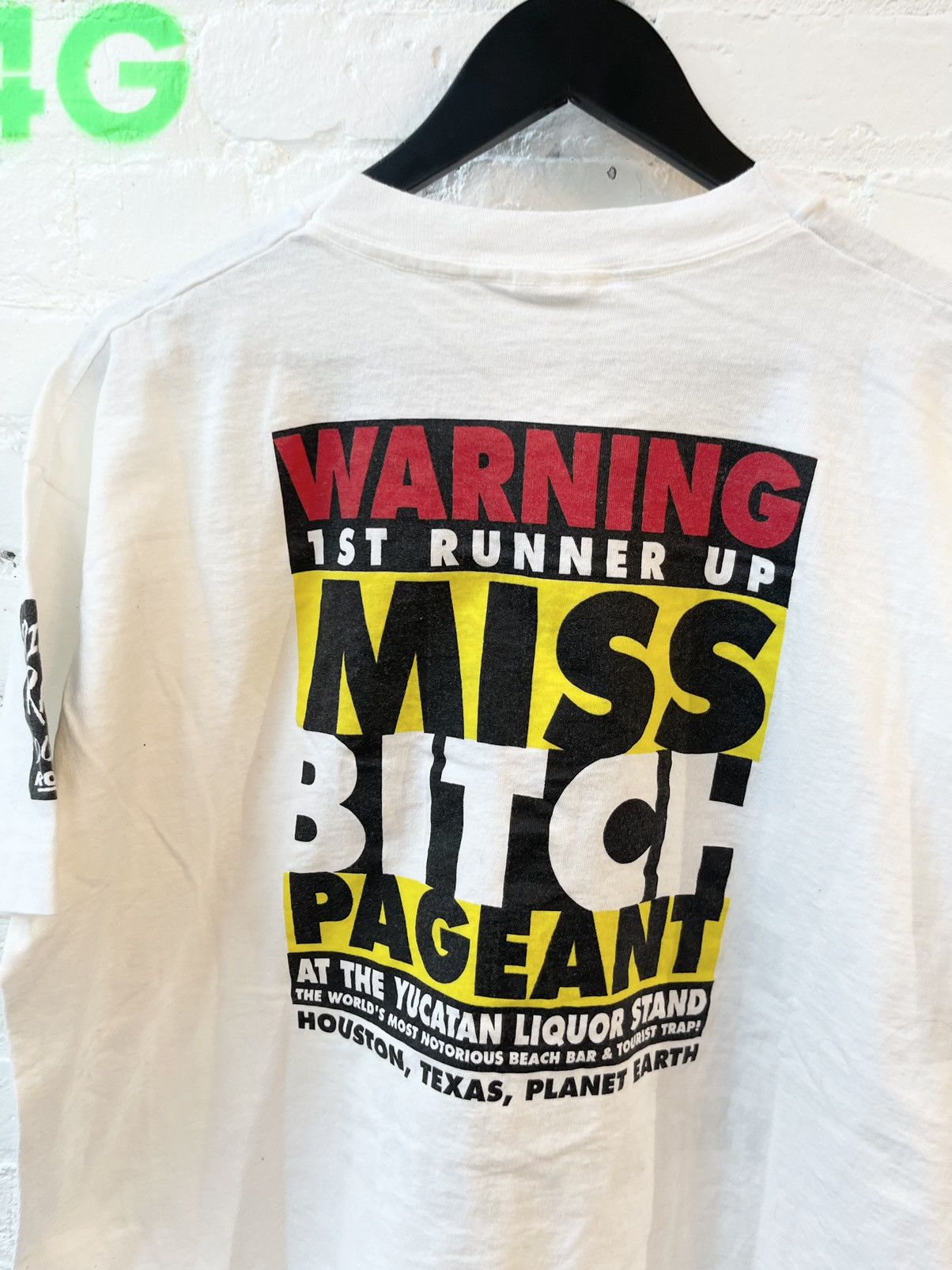 image of Vintage Miss Bitch Pageant Contest Shirt !! Crazy Haha in White, Men's (Size XL)