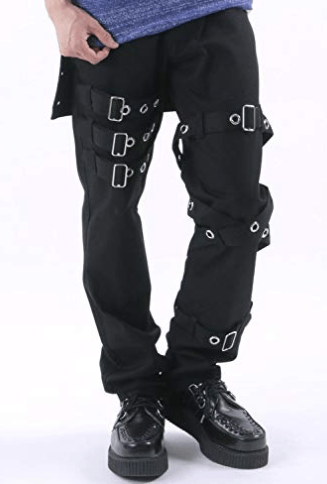 image of Devil'n Bass Cross Lace Up Bondage Pants in Black, Men's (Size 30)