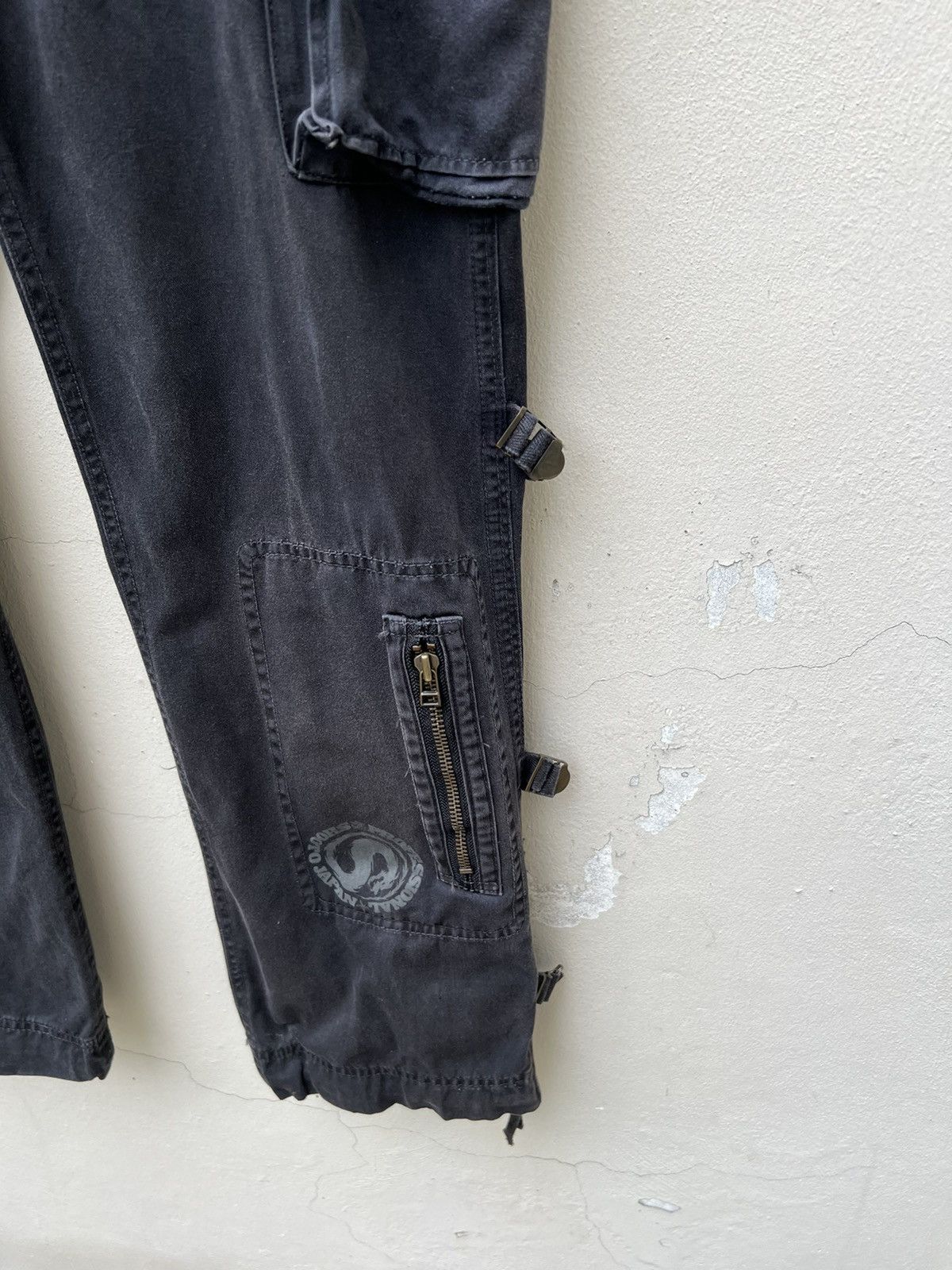 Japanese Brand × Vintage VTG Soljah Japan Sun Fade Black Bondage Parachute Trouser Size US 32 / EU 48 - 12 Thumbnail