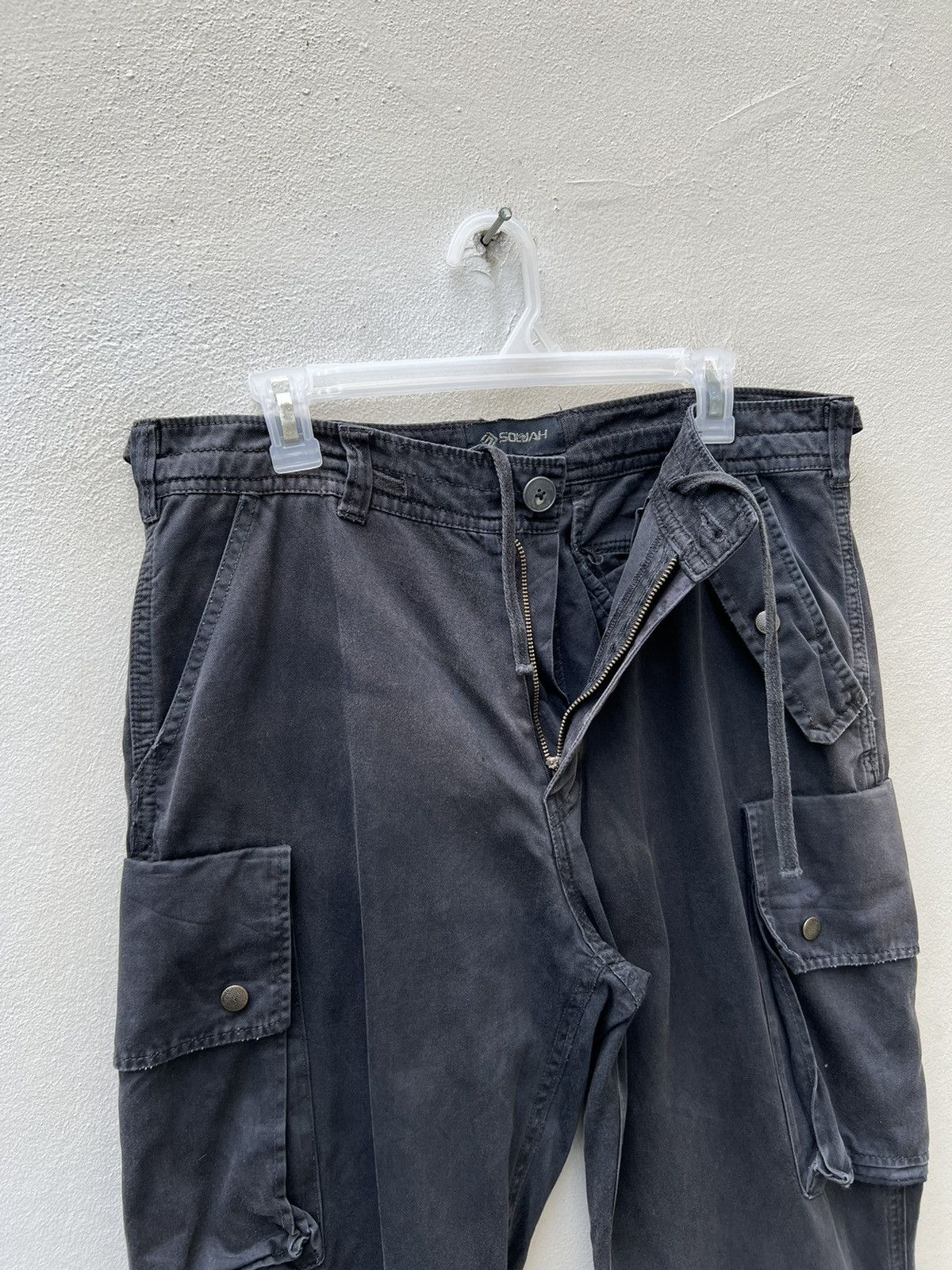 Japanese Brand × Vintage VTG Soljah Japan Sun Fade Black Bondage Parachute Trouser Size US 32 / EU 48 - 9 Thumbnail
