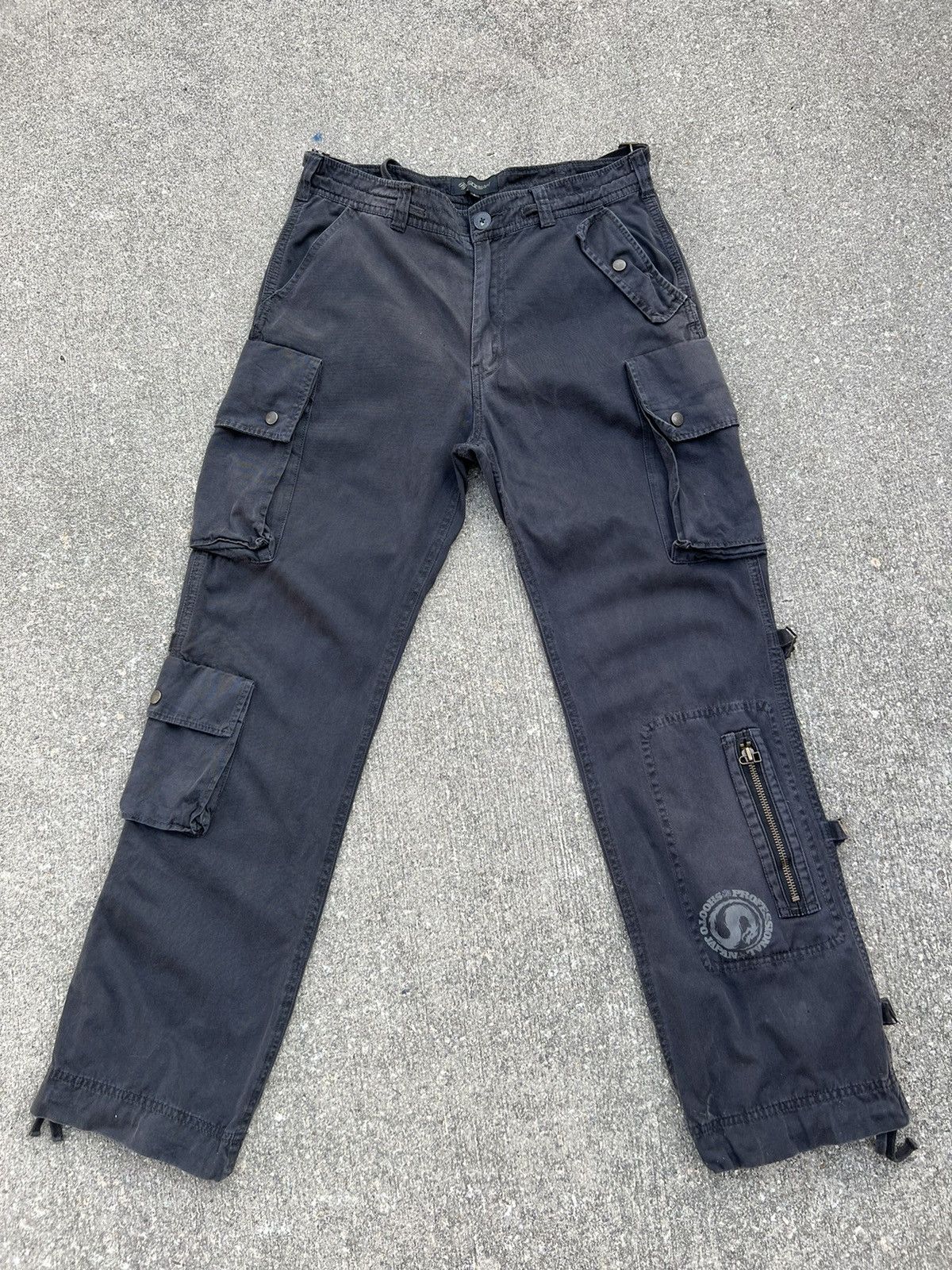 image of Vintage VTG Soljah Japan Sun Fade Black Bondage Parachute Trouser in Faded Black, Men's (Size 32)