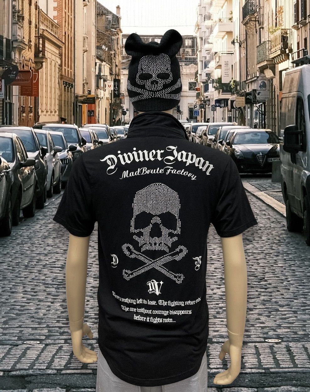 Japanese Brand DIVINER JPN Punk Sparkling Cross Bone Skull Embroidery Shirt Size US M / EU 48-50 / 2 - 4 Thumbnail