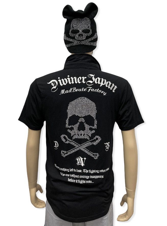 Japanese Brand DIVINER JPN Punk Sparkling Cross Bone Skull Embroidery Shirt Size US M / EU 48-50 / 2 - 1 Thumbnail