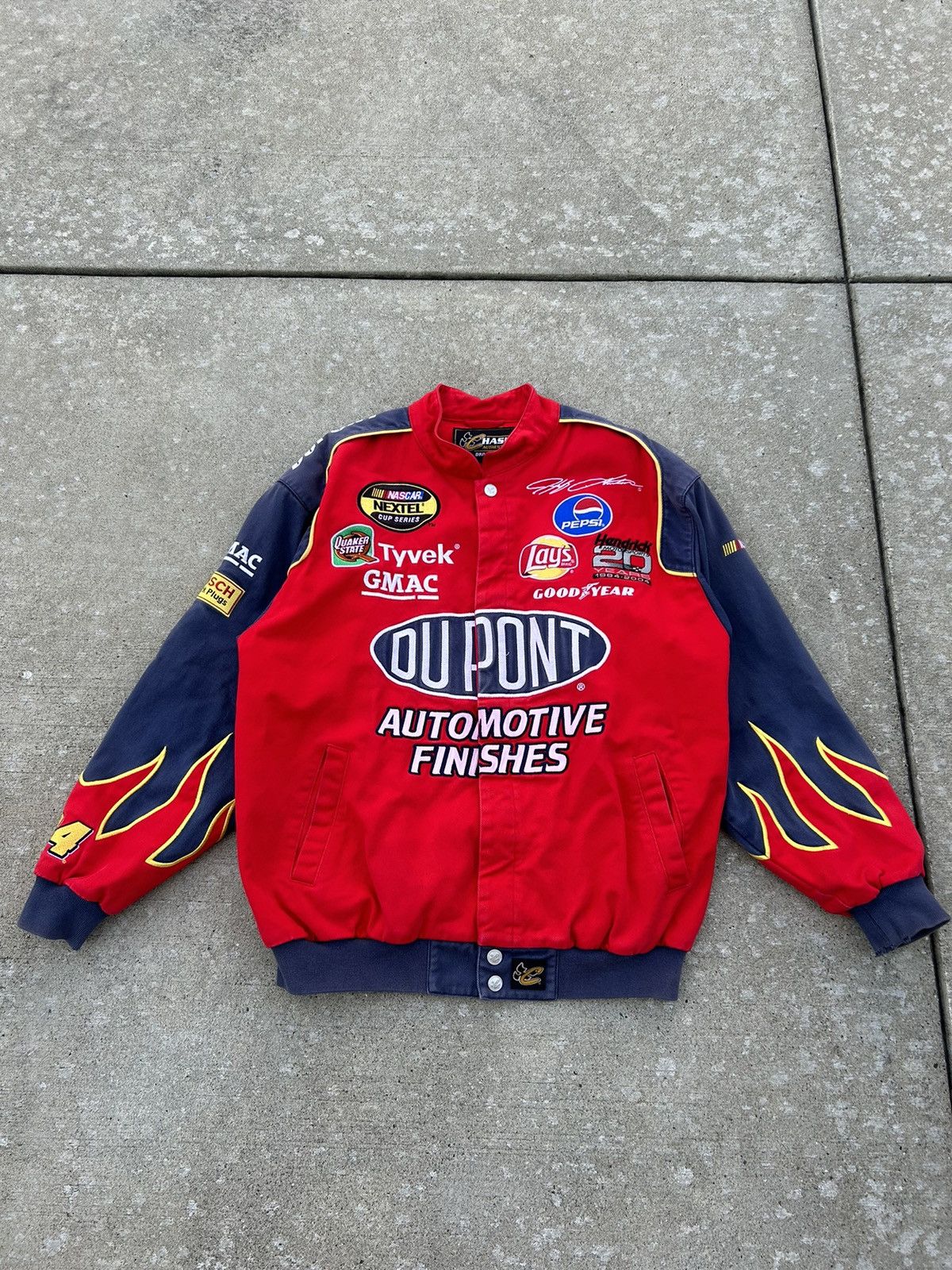 DuPont × NASCAR Jeff Gordon Nascar DuPont Red Flames Navy Heavyweight ...