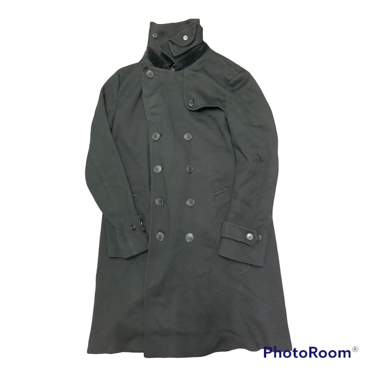 image of Nice Gucci Trench Long Coat Double Breasted in Black, Men's (Size Large)