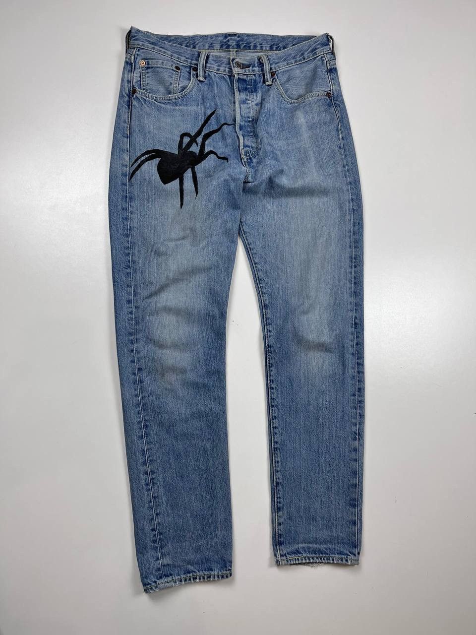 Levi's Levi’s 501 Vintage Denim Blue Jeans Custom Spider 30x32 Size US 32 / EU 48 - 2 Thumbnail